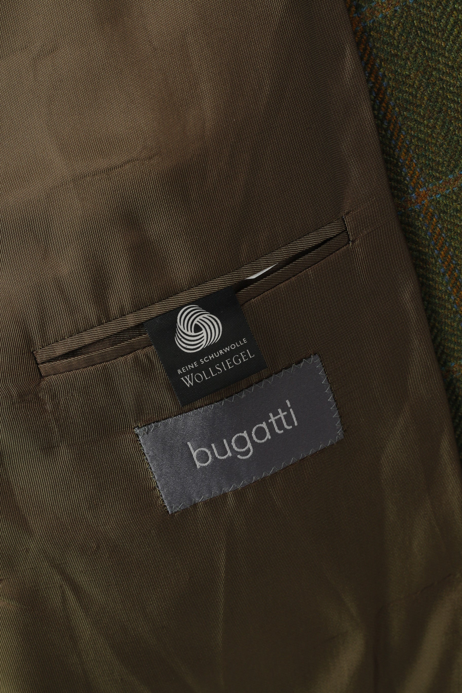 Bugatti Men 44 Blazer Green Herringbone Pure Wool Single Breasted Jacket - Image 4
