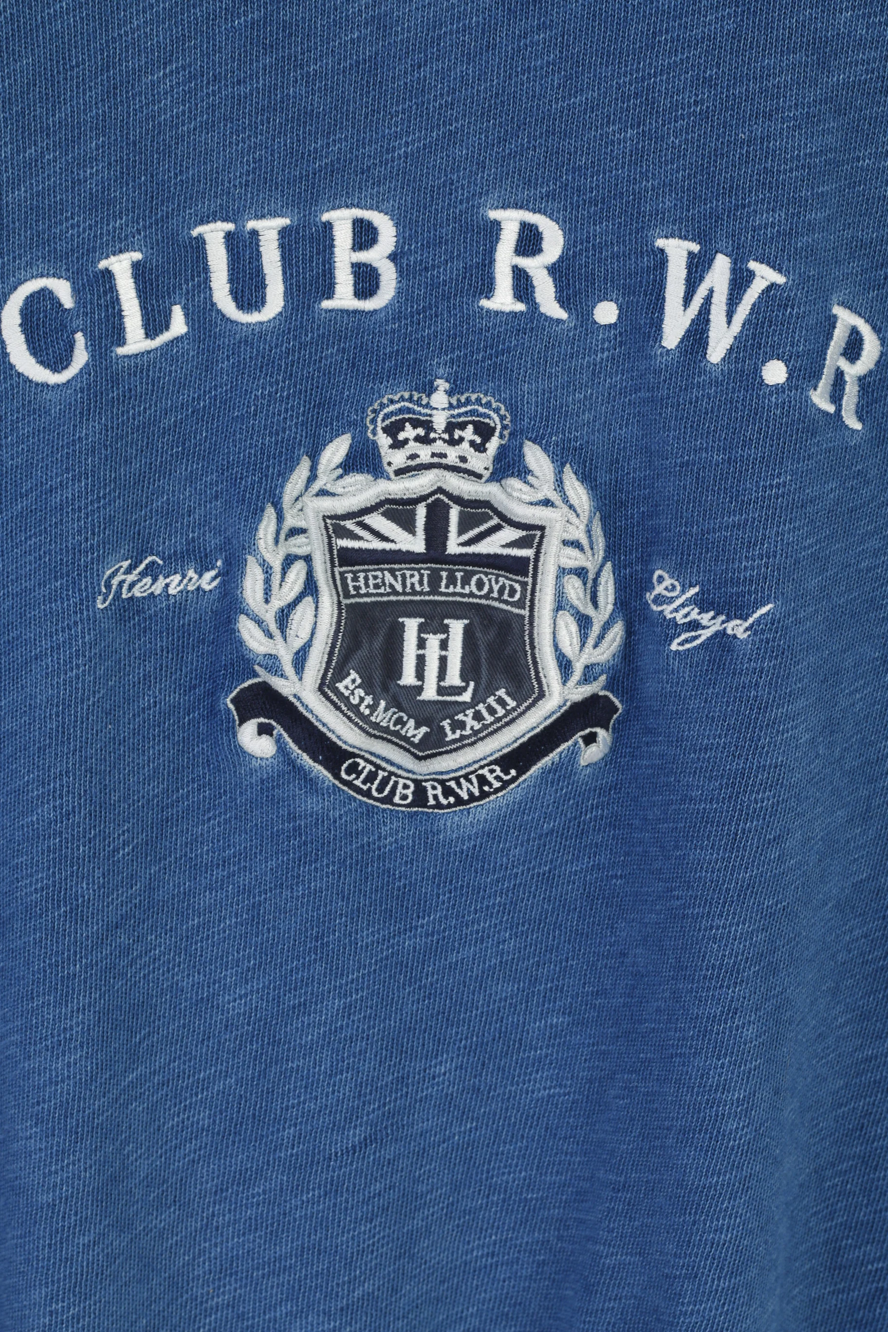 Henri Lloyd Men XXL Sweatshirt Blue Cotton Emroidered ClassicRegular Club R.W.R Top - Image 4