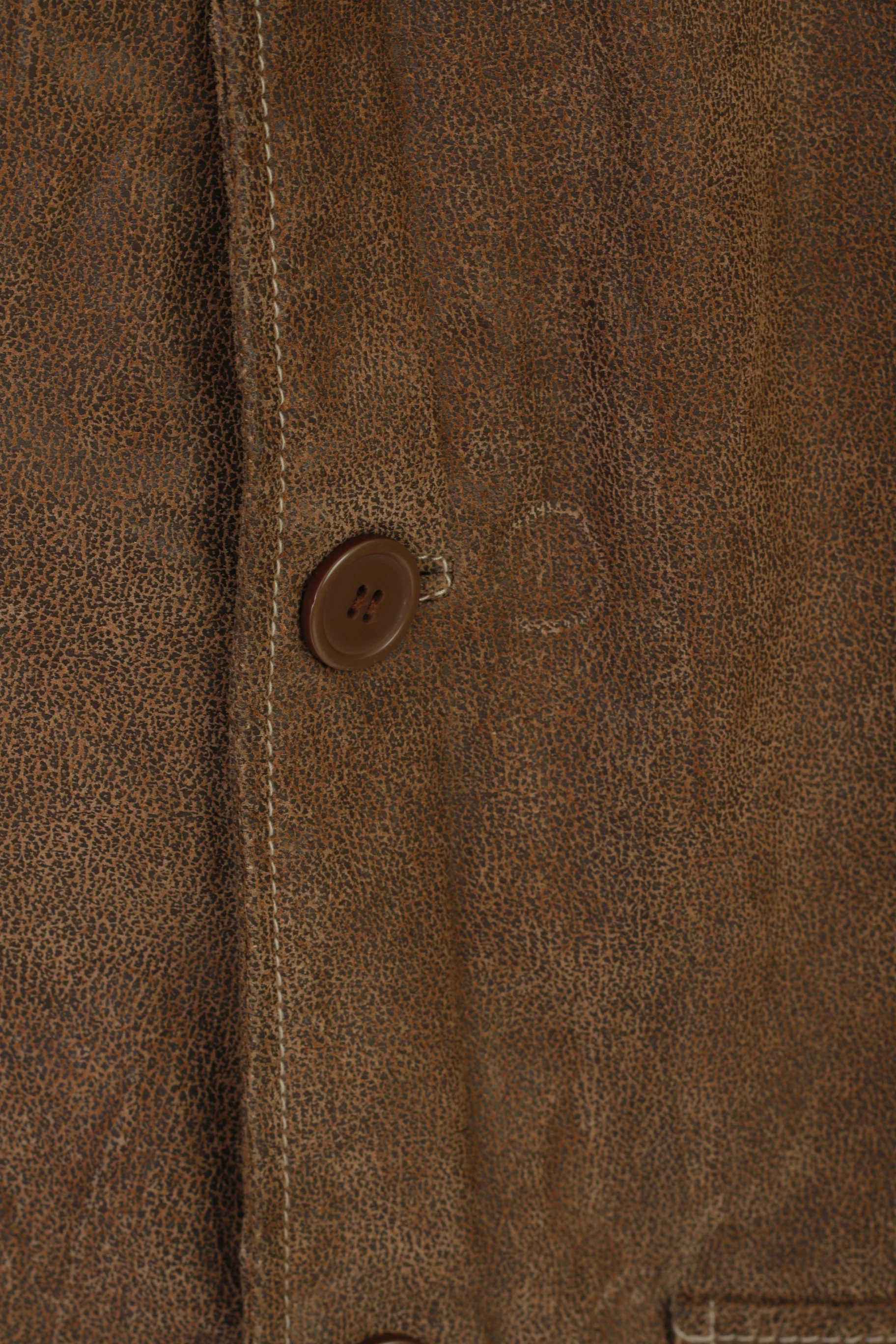 Smooth Collection City Men 44/46 S Jacket Brown Leather Vintage Classic Top - Image 4