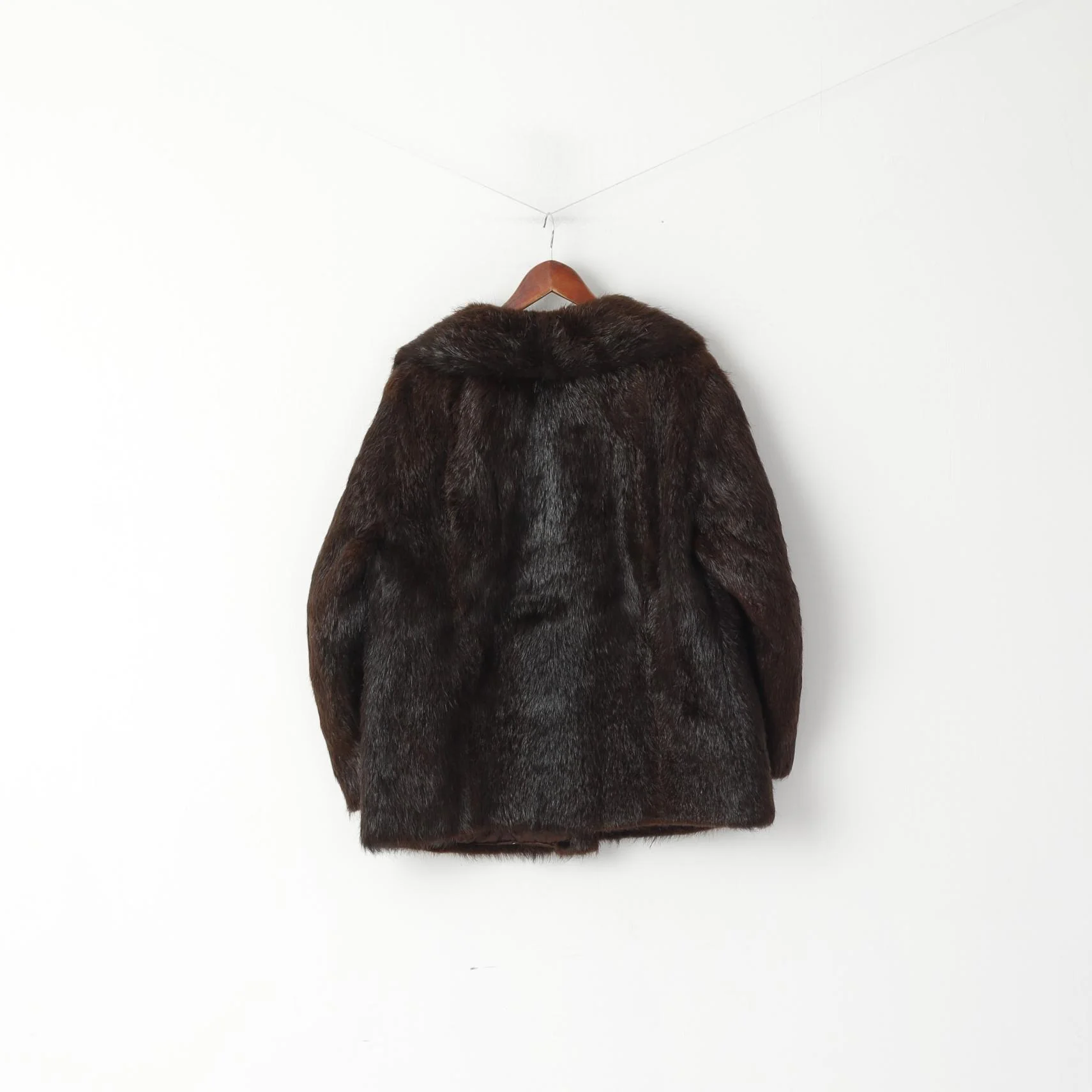 Women L Jacket Authentic Nutria Fur Brown Boho Vintage Lined Top - Image 6