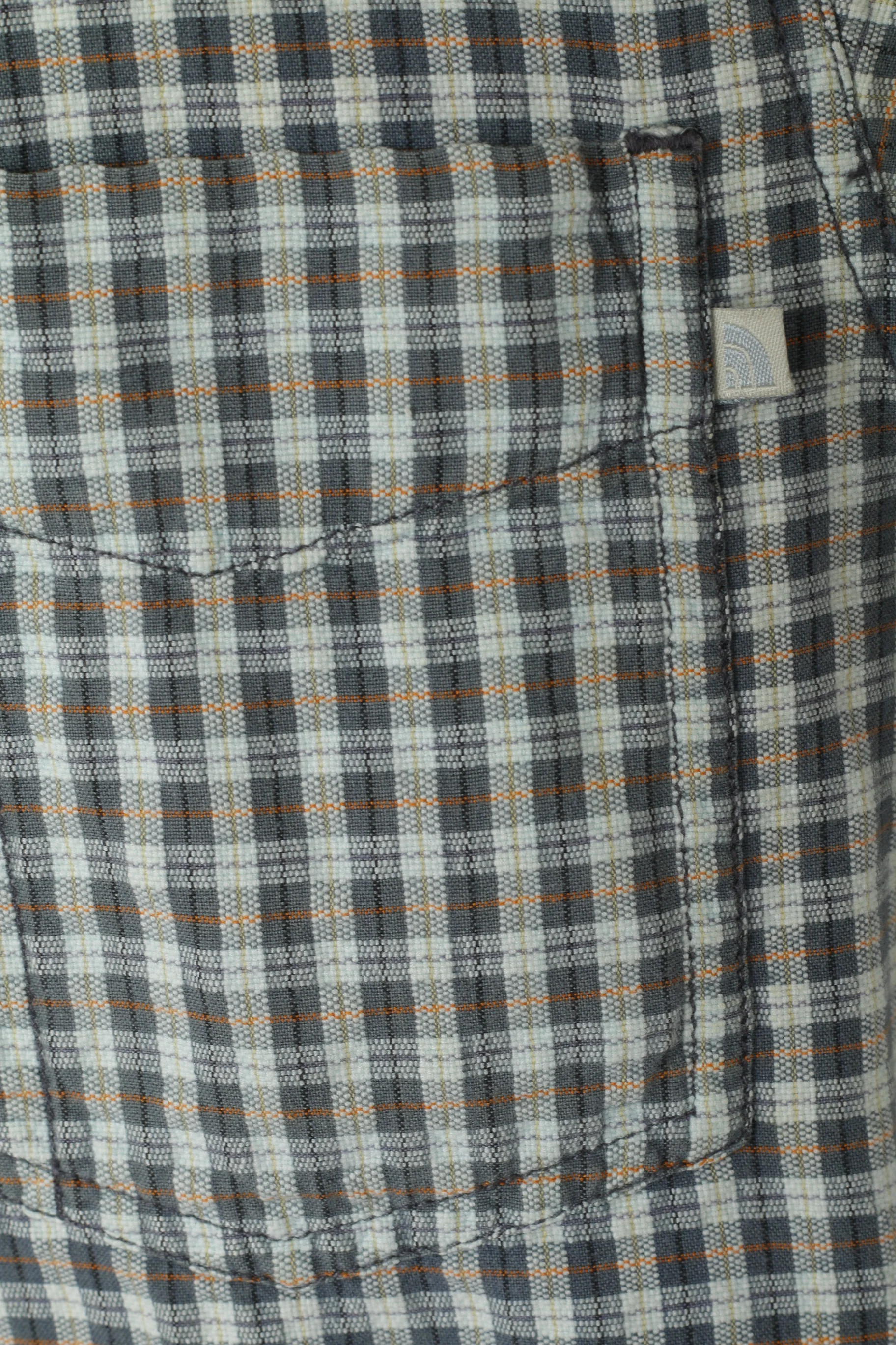 The North Face Men S Casual Shirt Blue Check Cotton Vintage Tekware Technology Top - Image 3