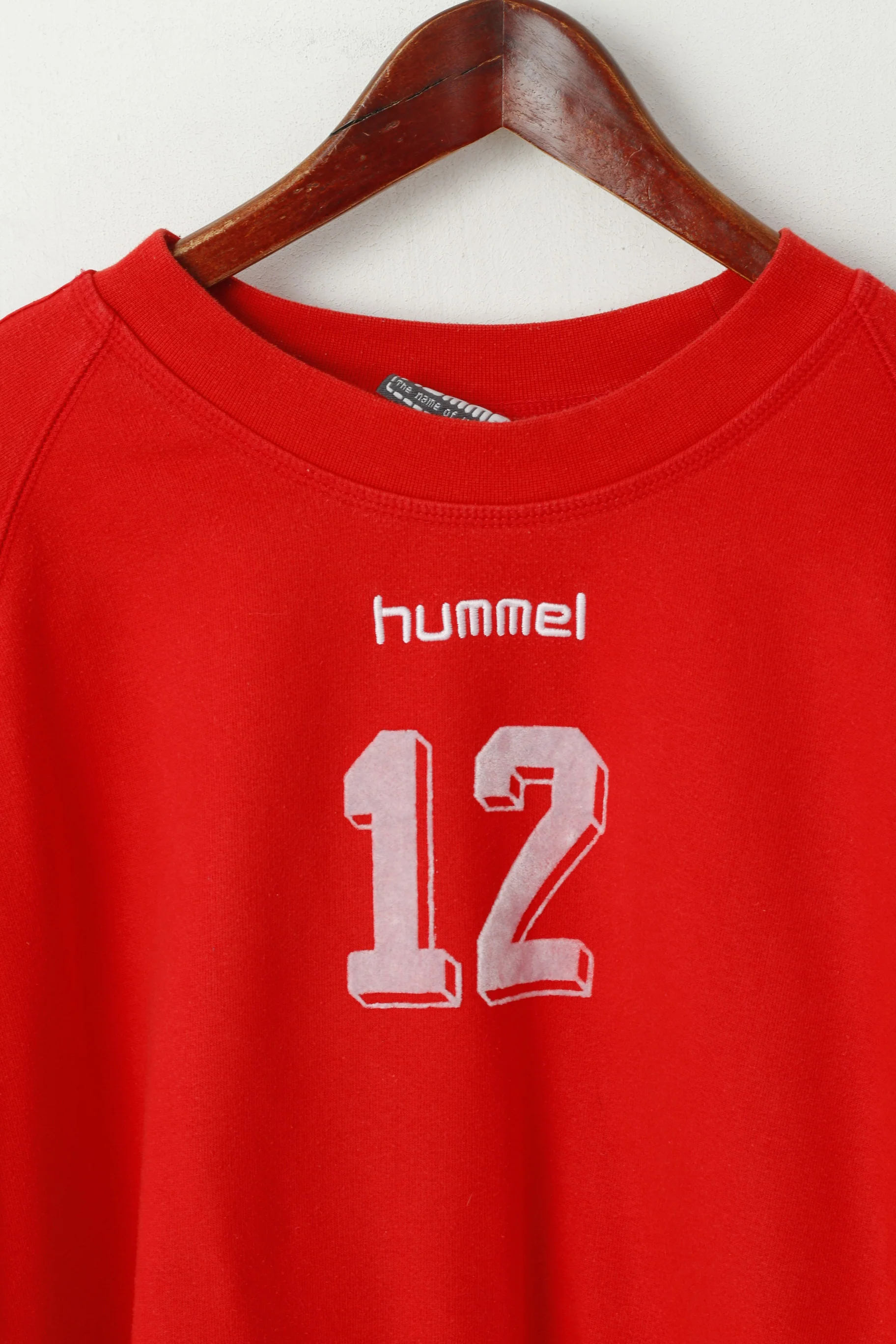 Hummel Men XL Sweatshirt Red Cotton #12 Sportswear Pullover Training Top - Image 2