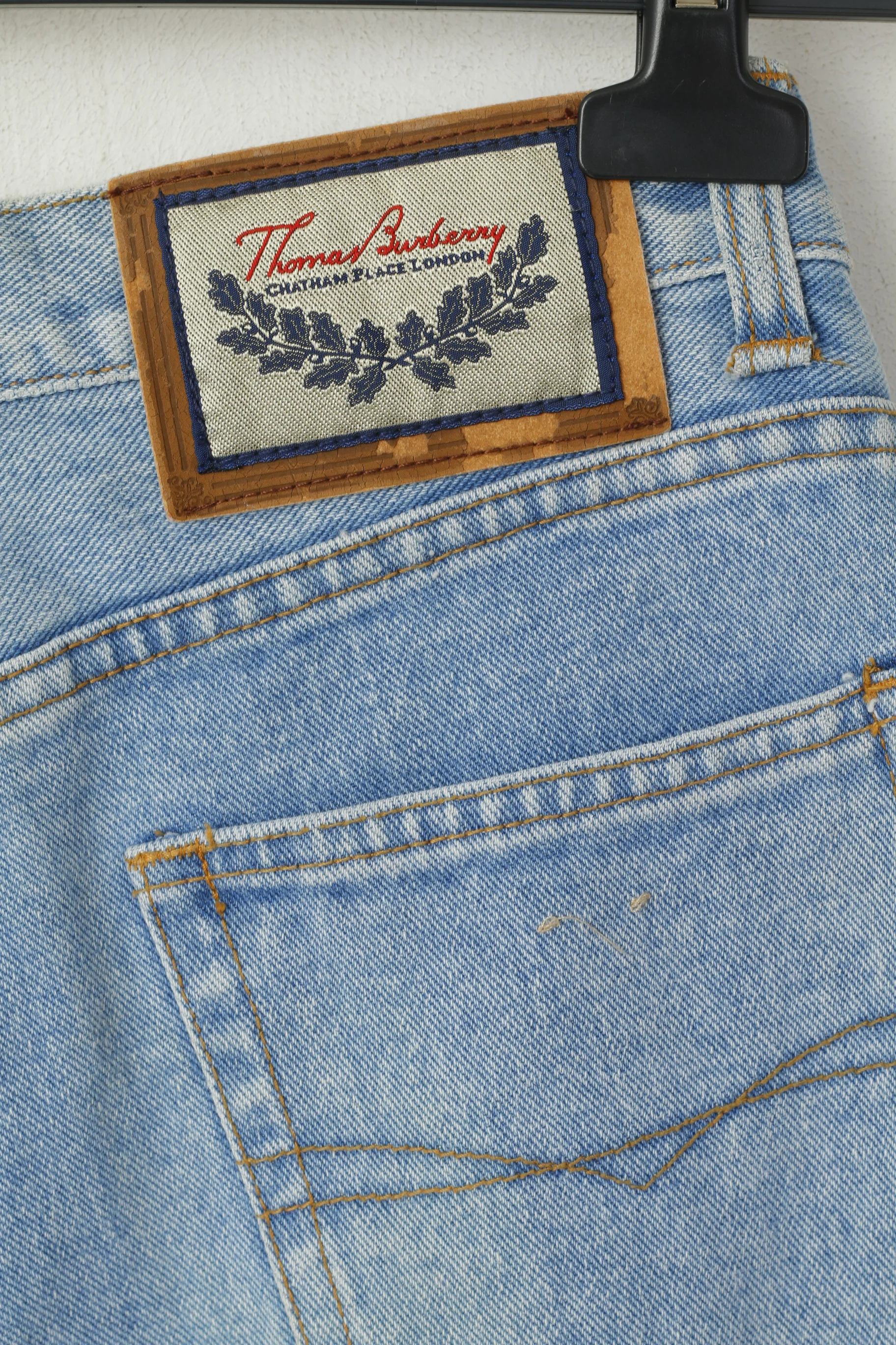 Thomas Burberry Women 34 Trousers Vintage Jeans Light Blue High Waist Pants - Image 6
