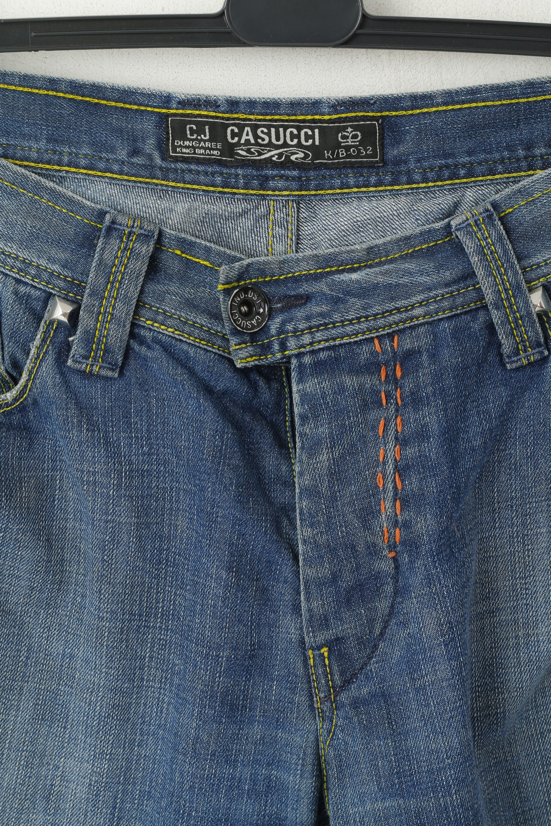 Casucci King Jeans Men 36 50 Jeans Trousers Navy Cotton Denim Straight Leg Pants - Image 2