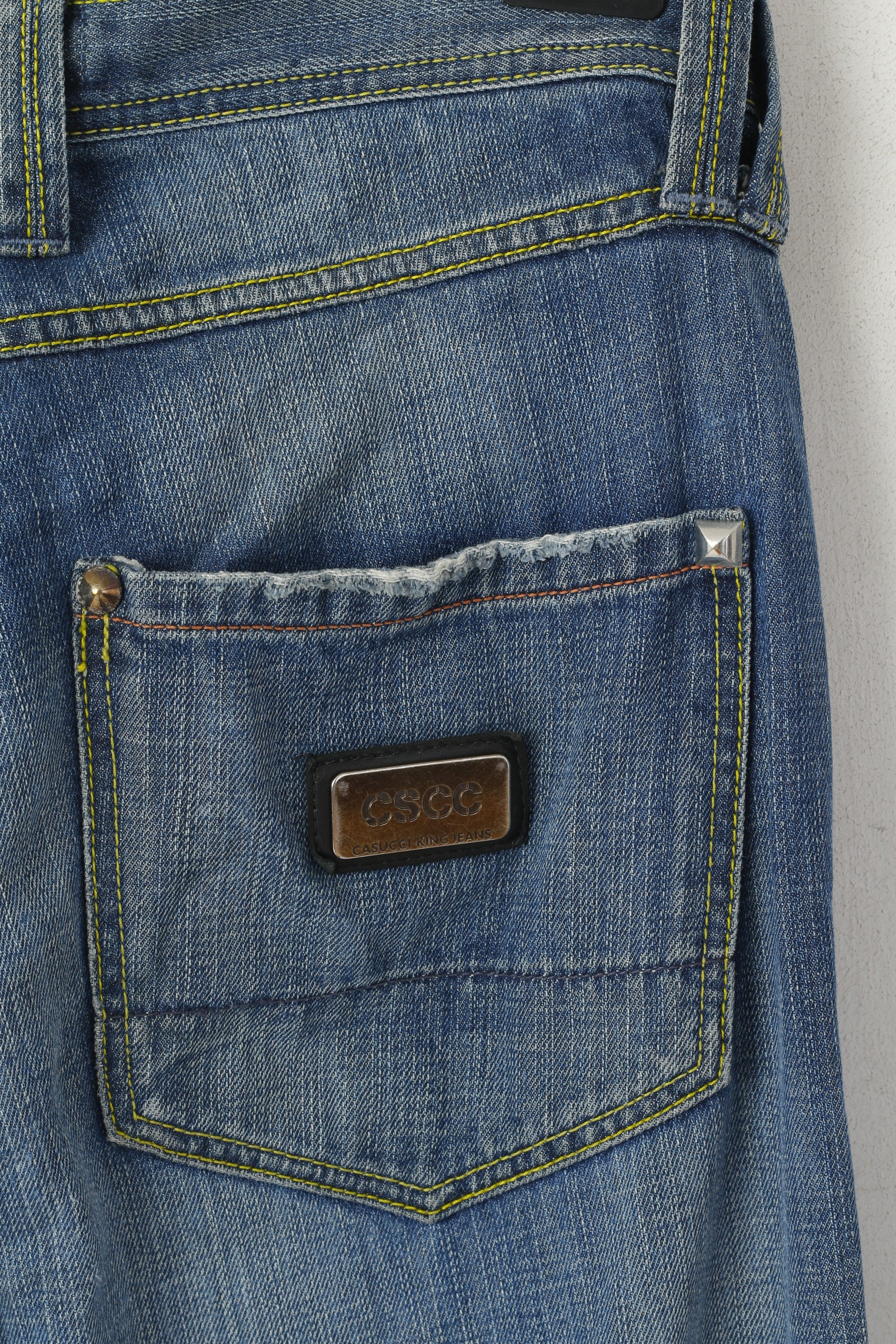 Casucci King Jeans Men 36 50 Jeans Trousers Navy Cotton Denim Straight Leg Pants - Image 5