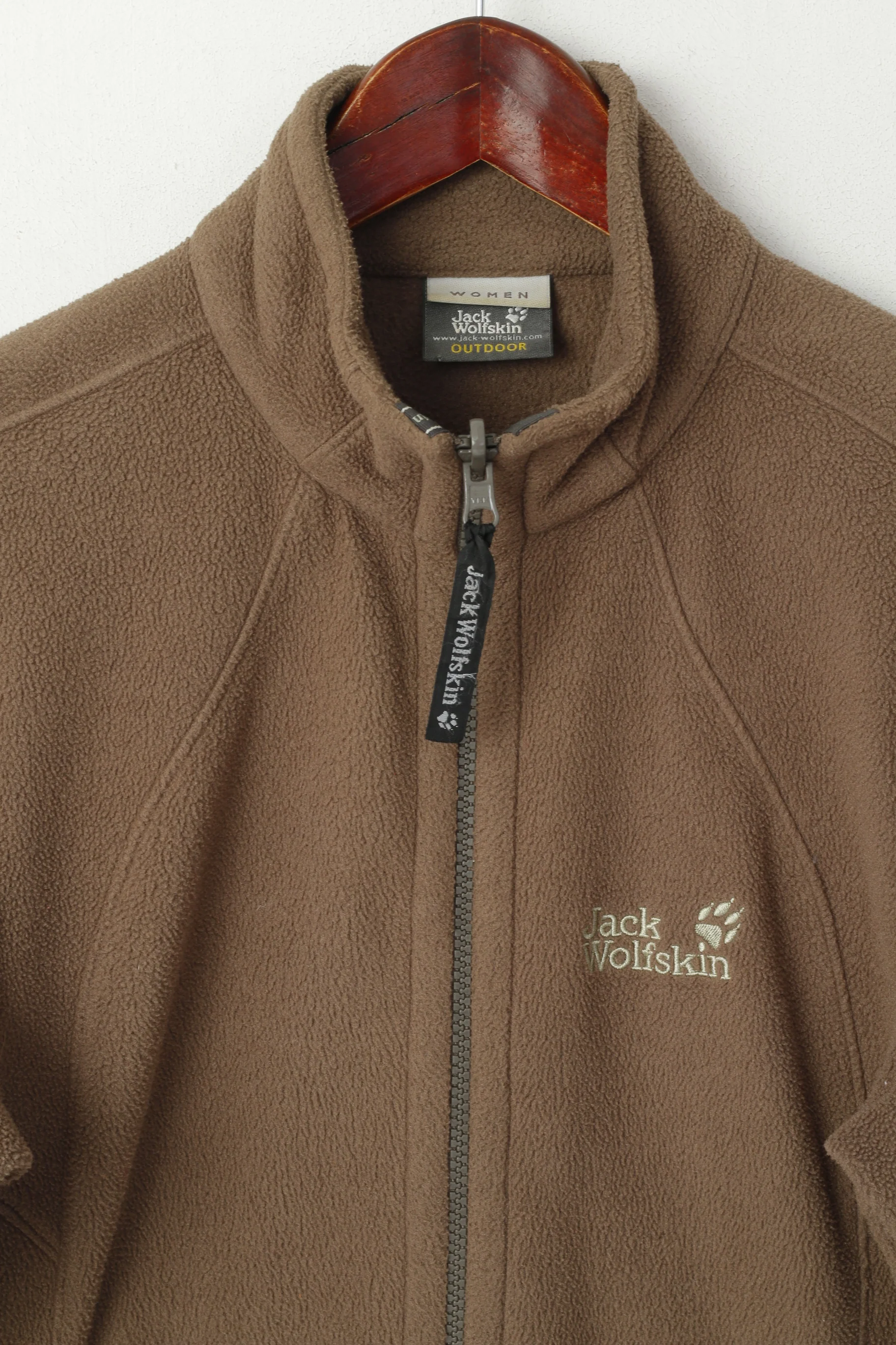 Jack Wolfskin Women XS Fleece Top Brown Outdoor Full Zipper Sweatshirt - Image 2