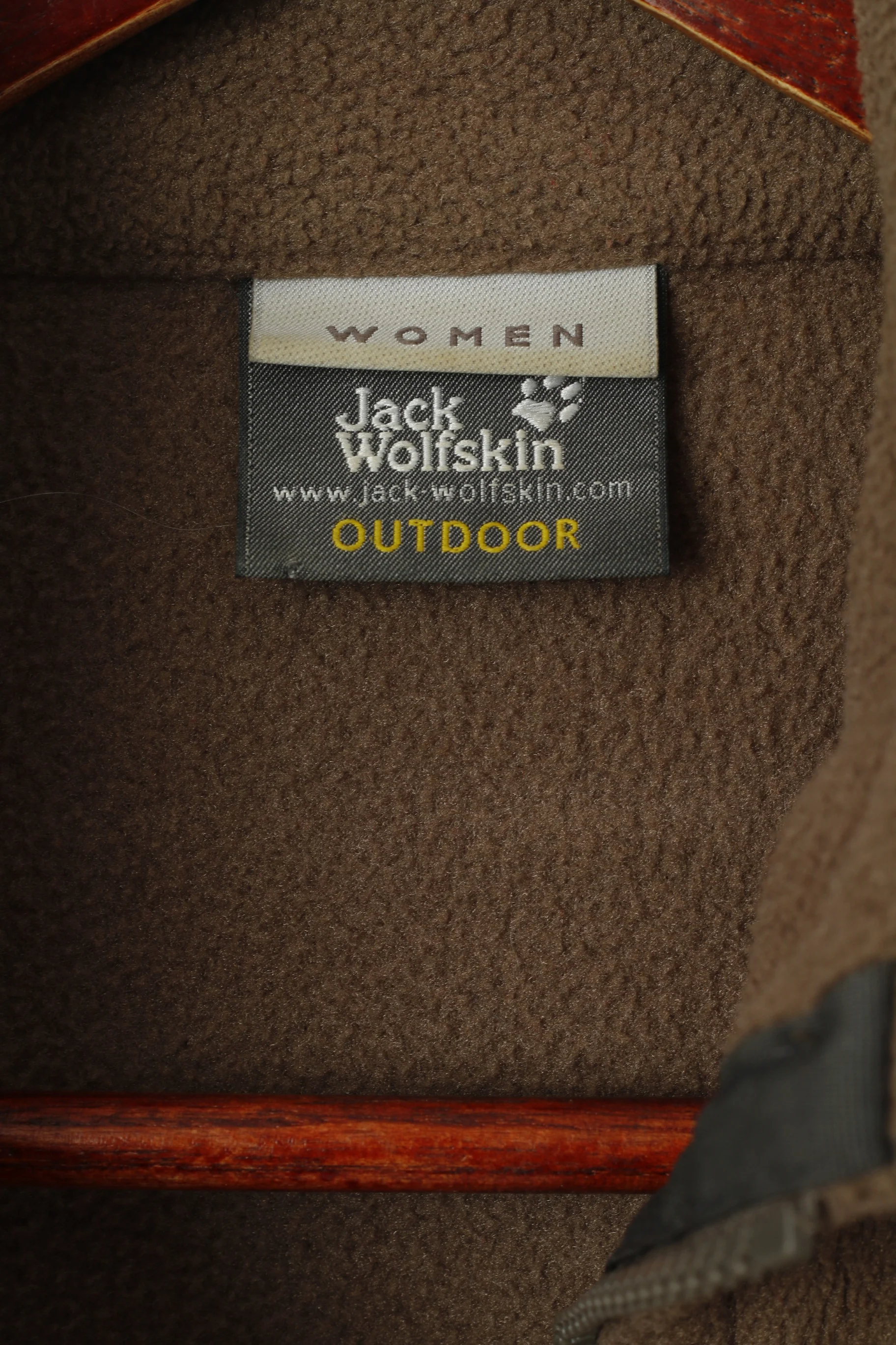 Jack Wolfskin Women XS Fleece Top Brown Outdoor Full Zipper Sweatshirt - Image 4