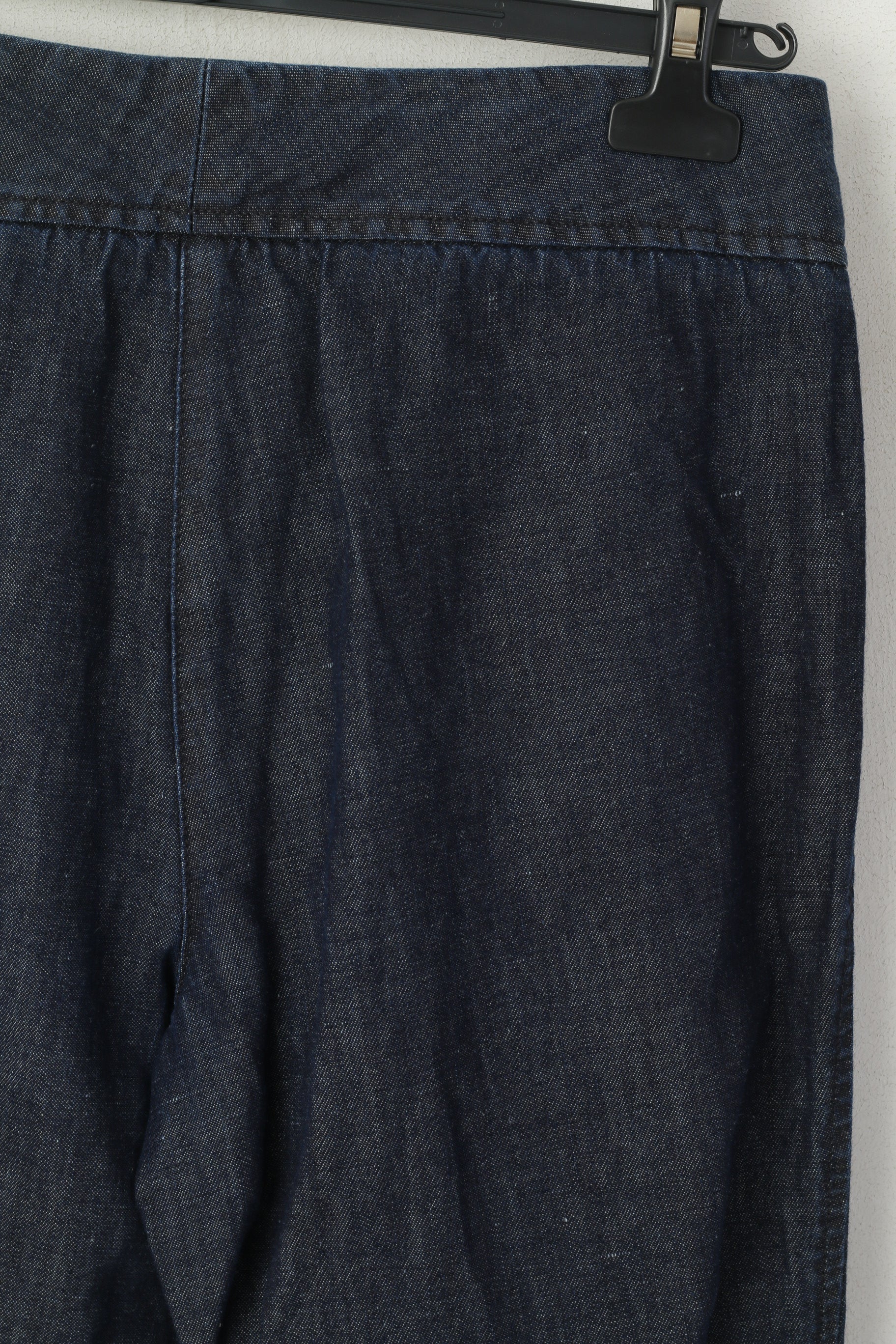 Gant Women 8 12 38 Trousers Navy Cotton Linen Blend Bell Bottoms - Image 4