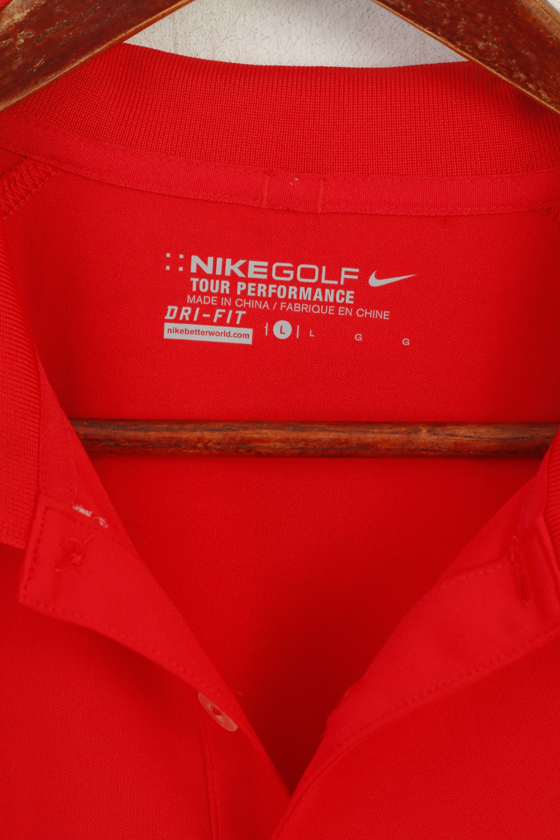 Nike Golf Men L Polo Shirt Red Dri-Fit Team USA 2015 Performance Jersey Top - Image 3