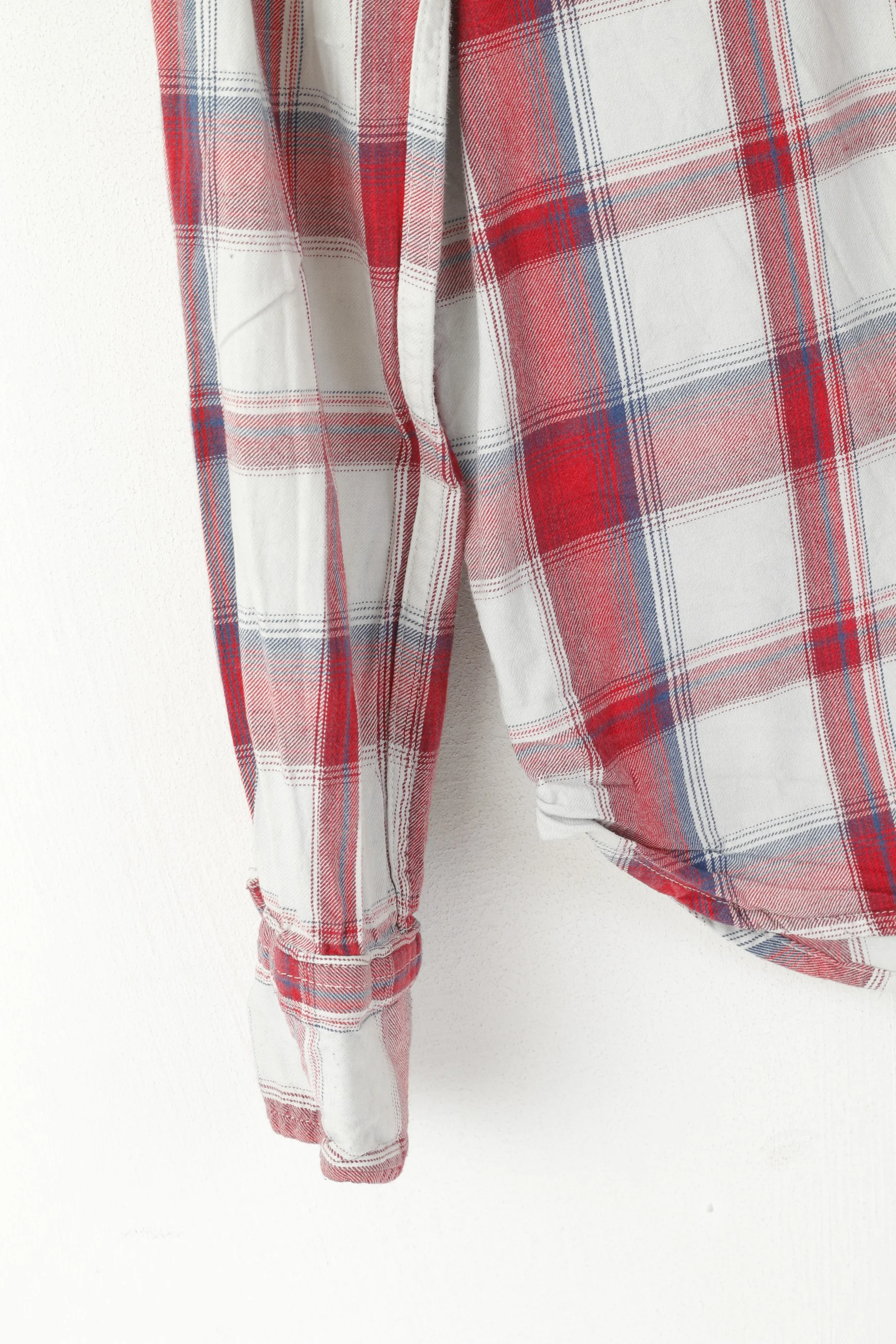 Superdry Men M (S) Casual Shirt Red Cotton Check Pockets Country Long Sleeve Top - Image 3