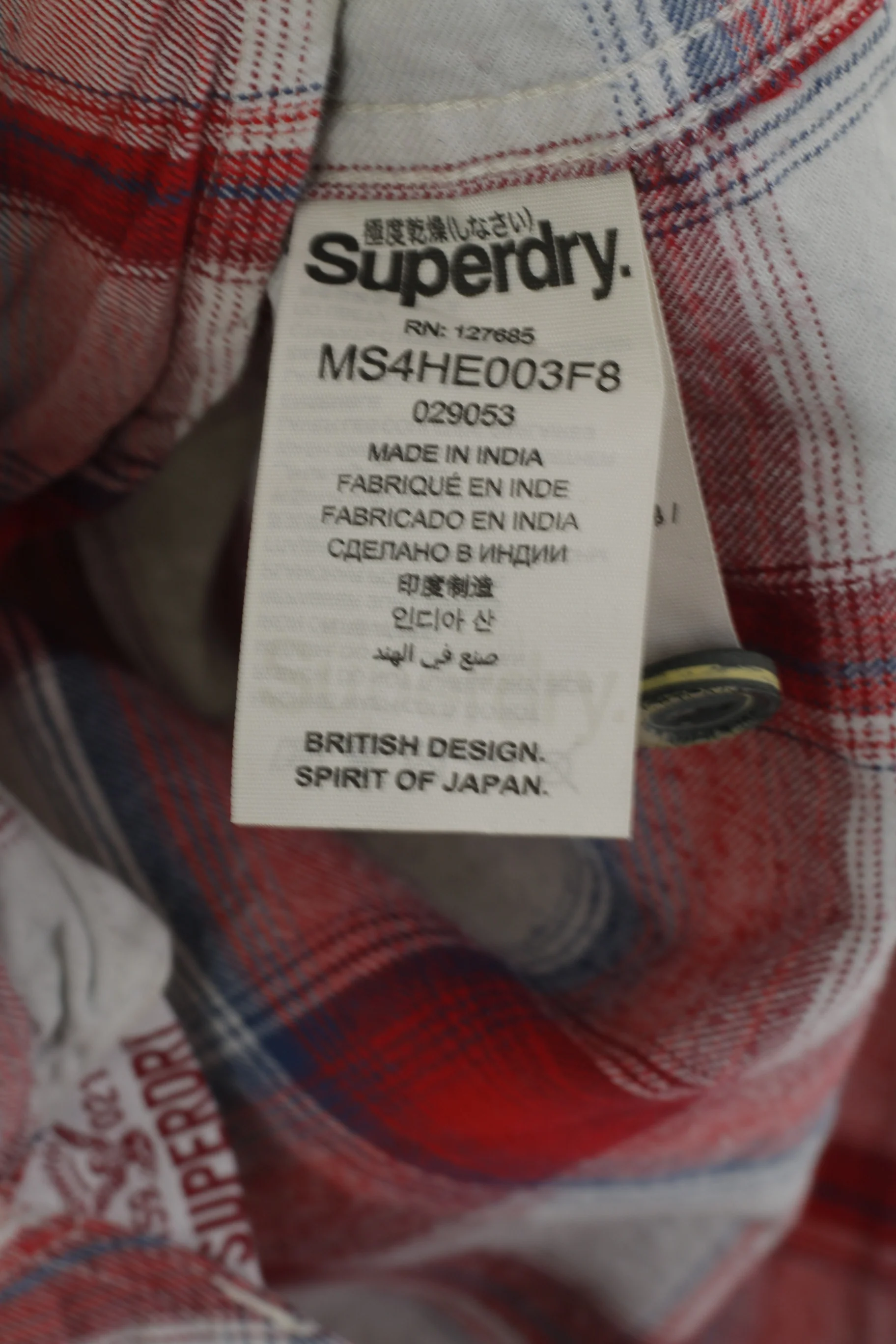 Superdry Men M (S) Casual Shirt Red Cotton Check Pockets Country Long Sleeve Top - Image 5