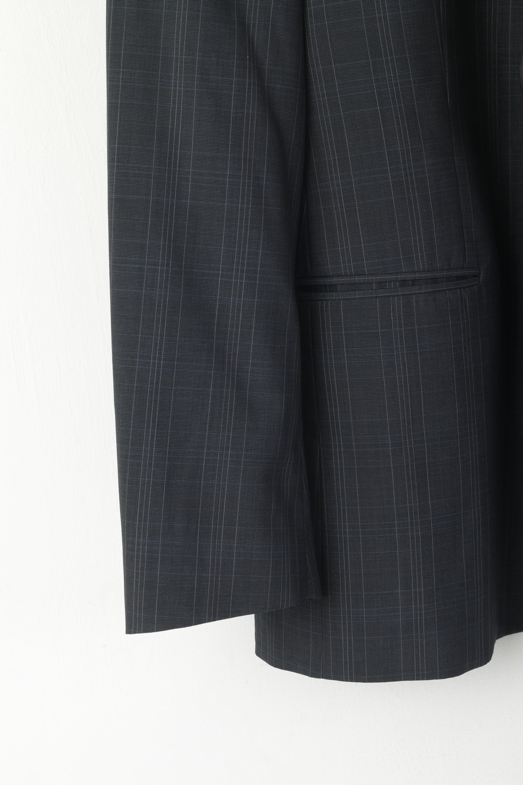 Roy Robson Men 26 40 Blazer Navy Guabello Wool Striped Single Breasted Italy Jacket - Image 3