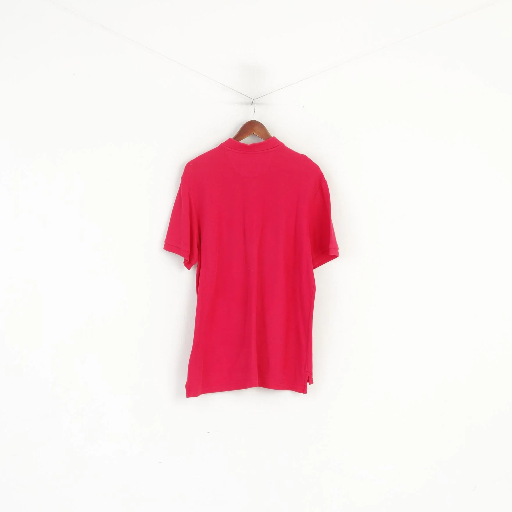 Chaps Men XL Polo Shirt Amaranth Cotton Plain Vintage Classic Short Sleeeve Top - Image 4