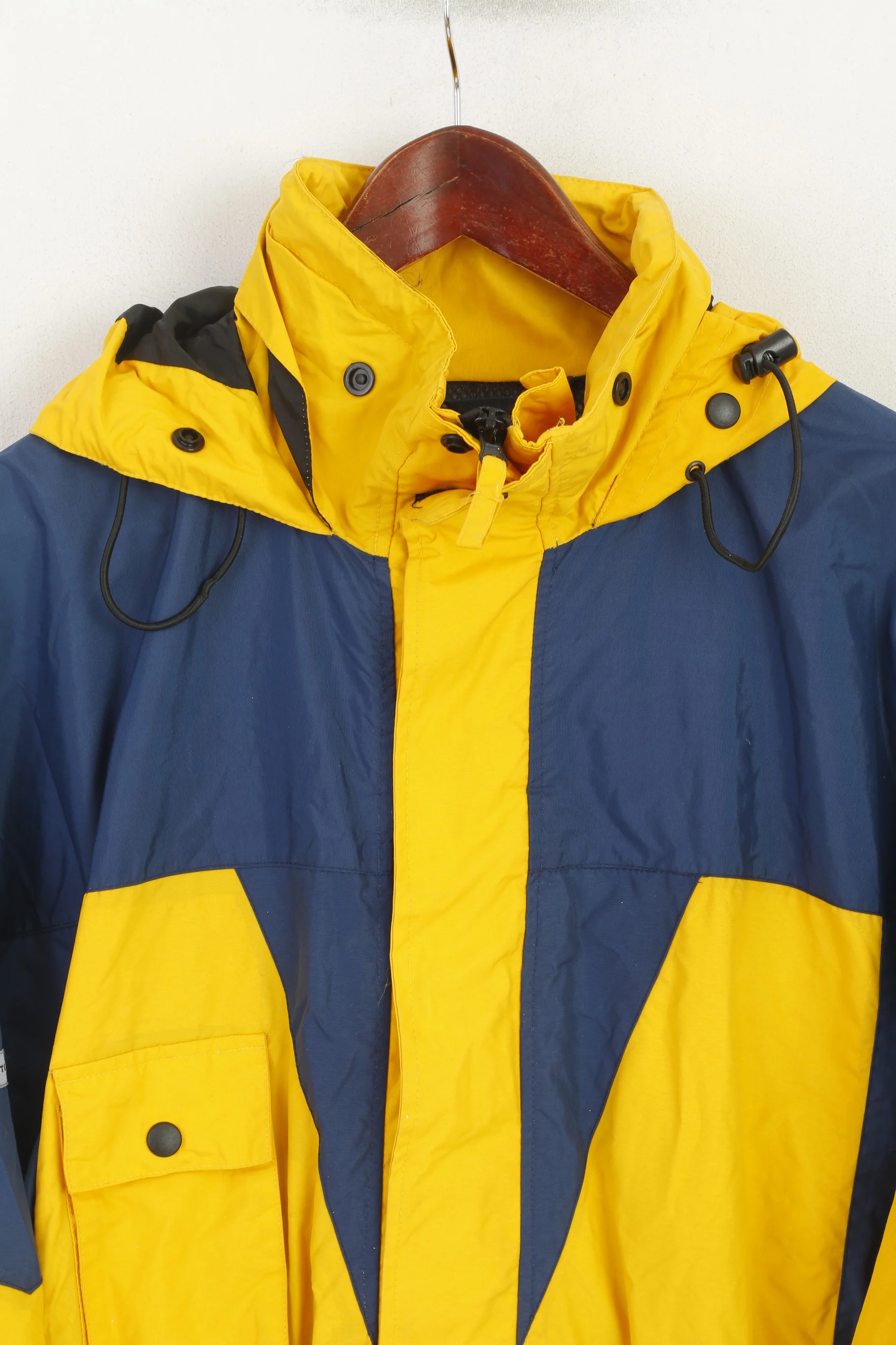 Fibre-Tex Men XL Jacket Yellow Vintage Outdoor Nylon Waterproof Hooded Top - Image 2