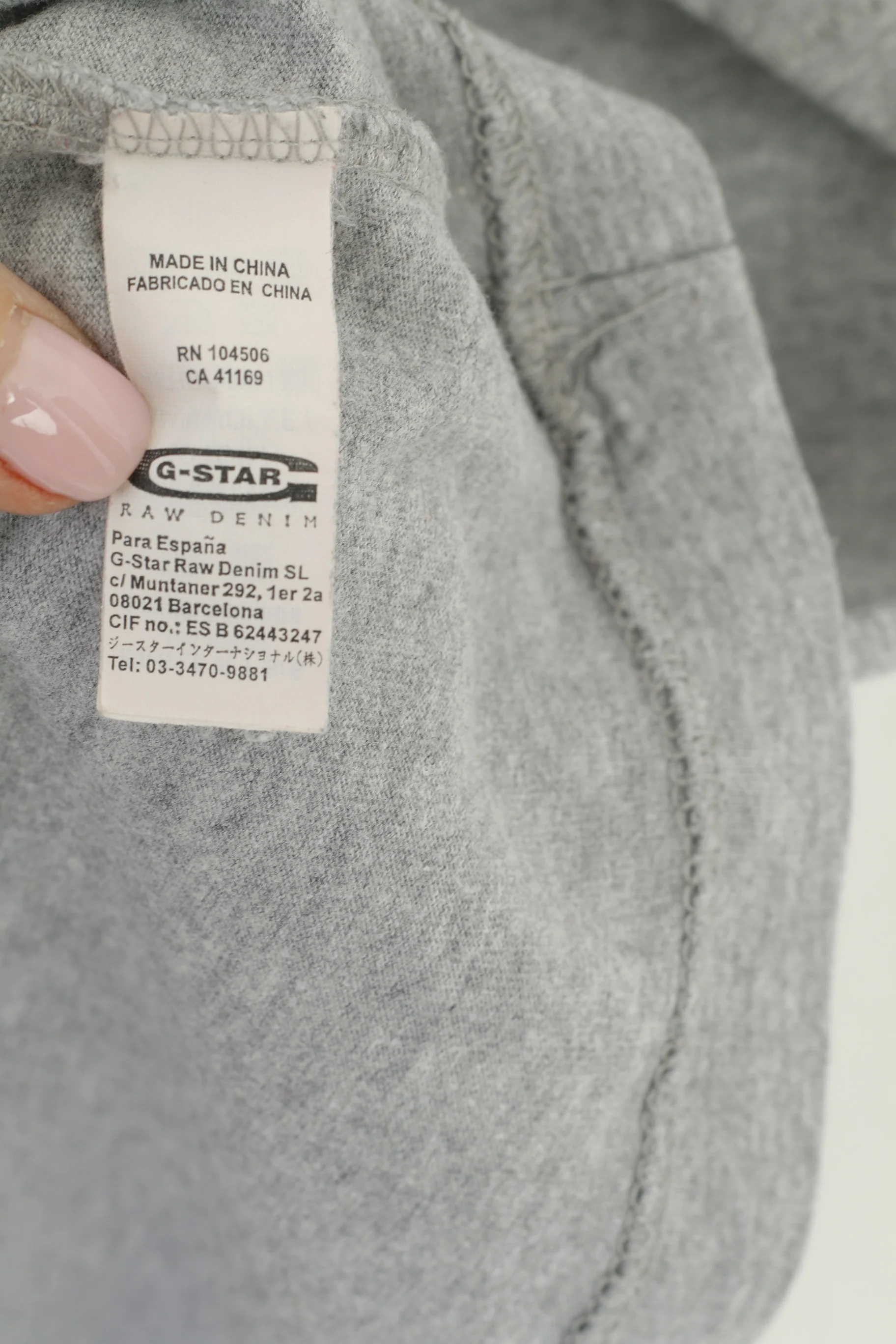 G-Star Raw Men L Shirt Grey Cotton Graphic Emroidered Crew Neck Classic Top - Image 4
