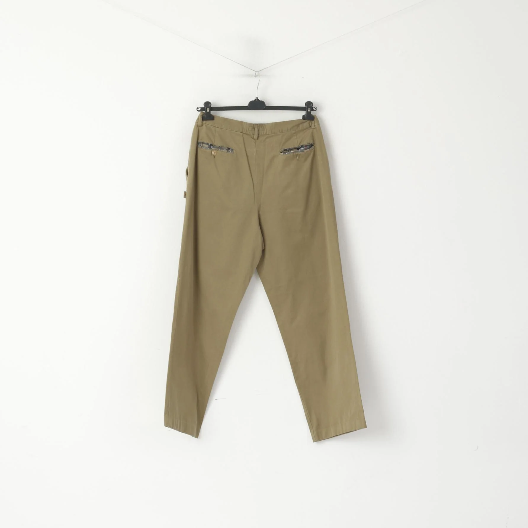 Barbour Men 34 Trousers Green Cotton Green Classic Straight Leg Casual Pants - Image 7