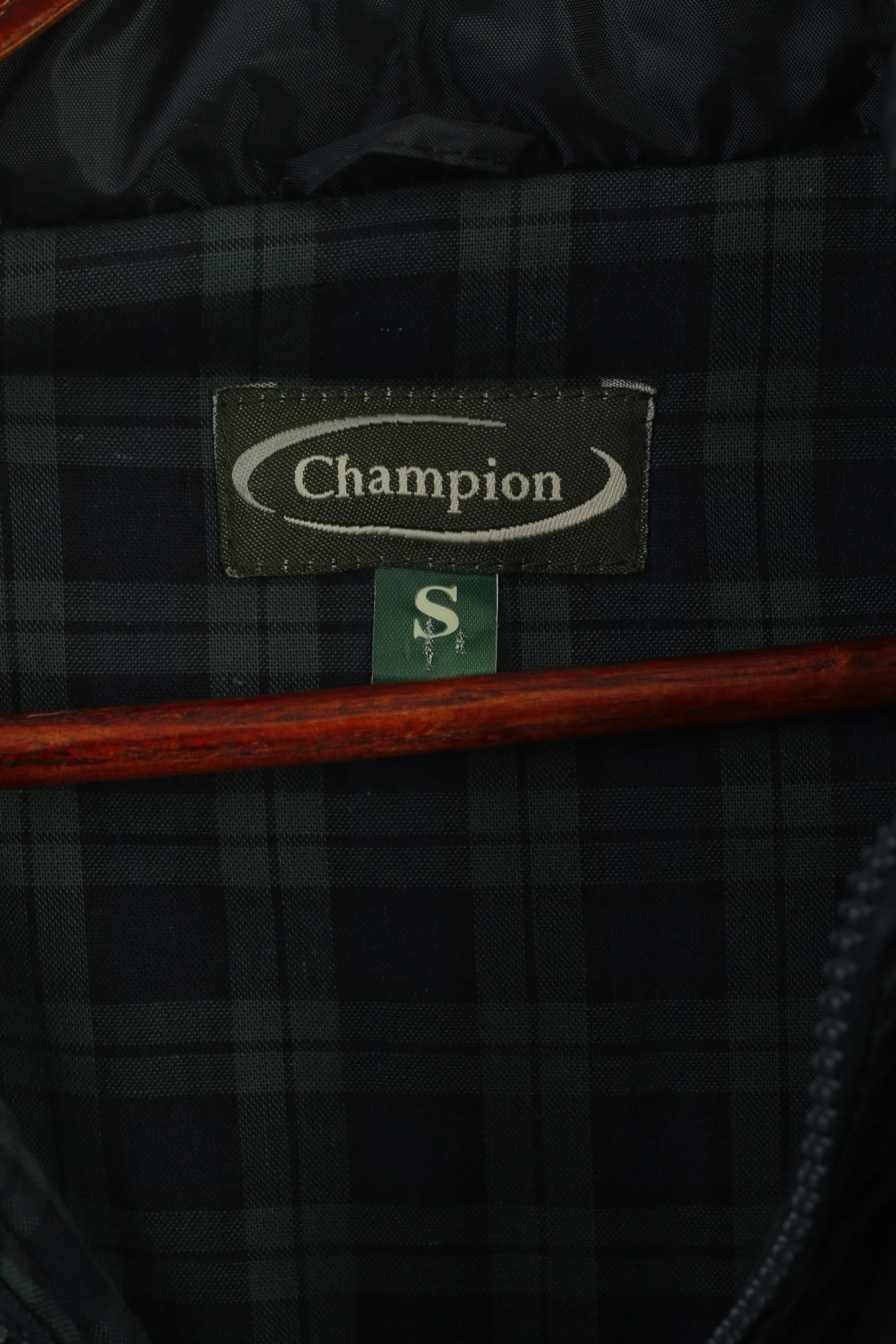 New Champion Men S Jacket Navy Padded Full Zipper Hidden Hood Pocket Outdoor Parka - Image 4