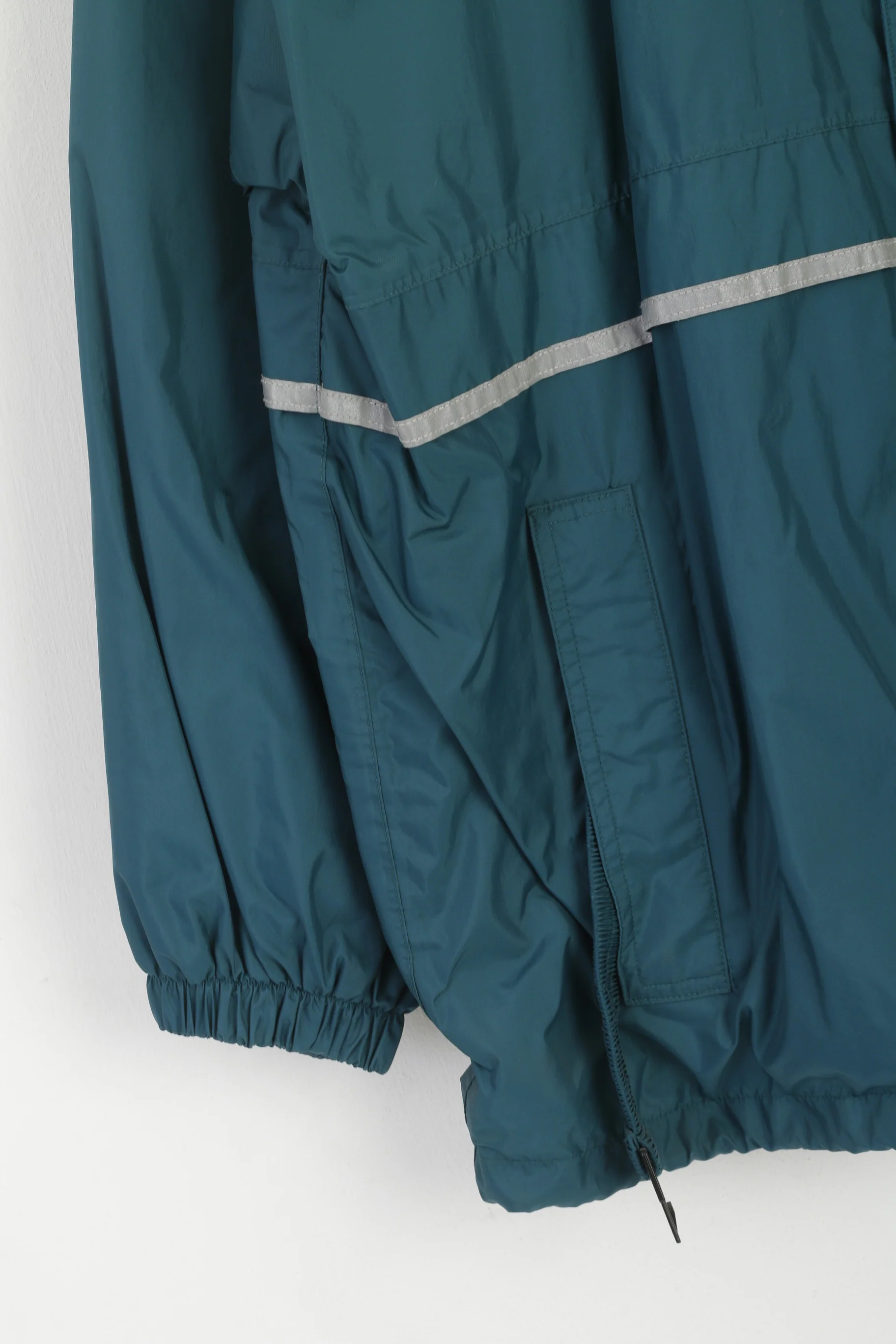 Vittorio Rossi Rainwear Men XL Jacket Green Vintage Parka Hidden Hood Sport Top - Image 3