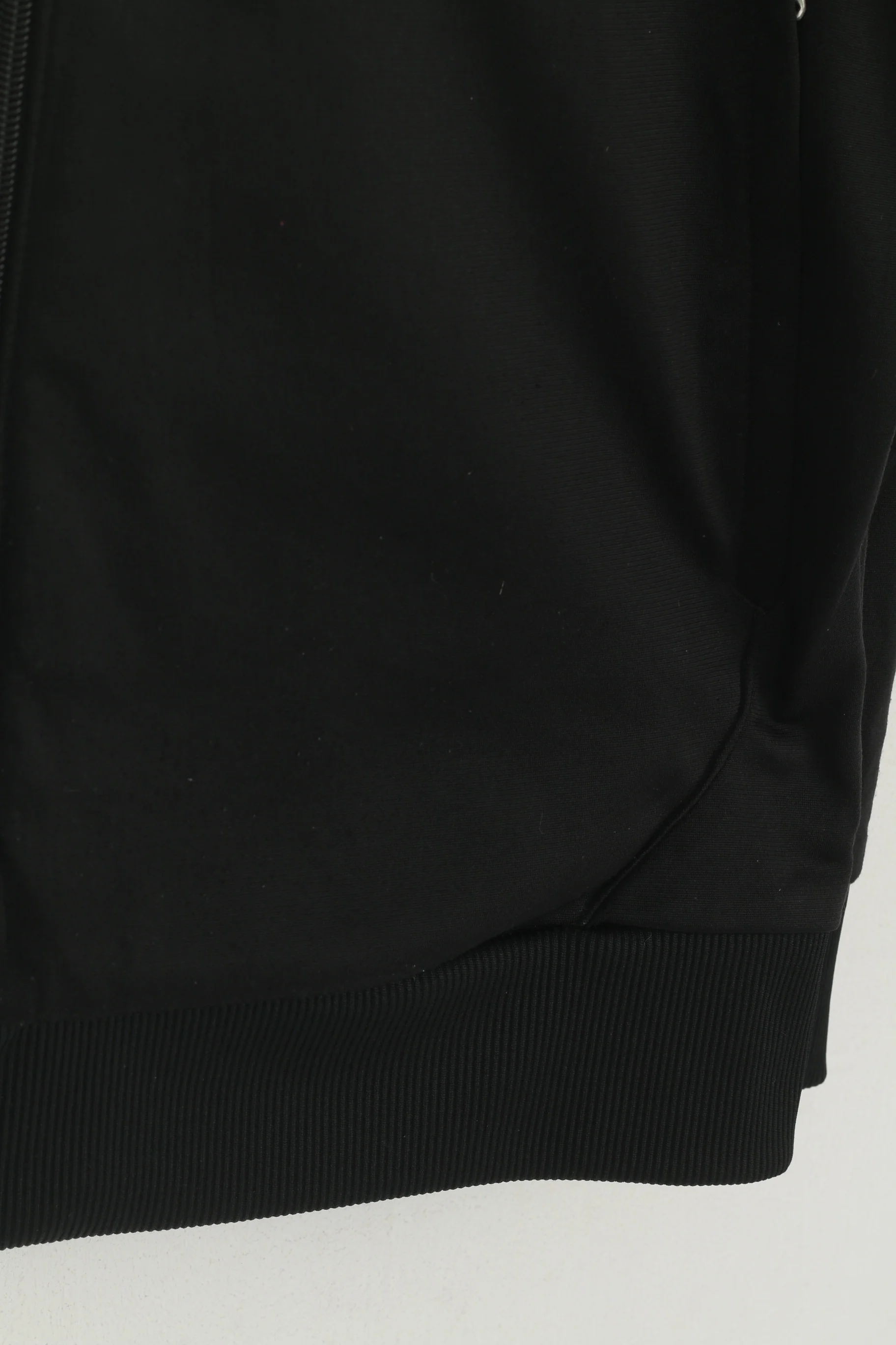 Adidas Men 42/44 M Sweatshirt Black Shiny Vintage Full Zipper Sportswear Track Top - Image 4