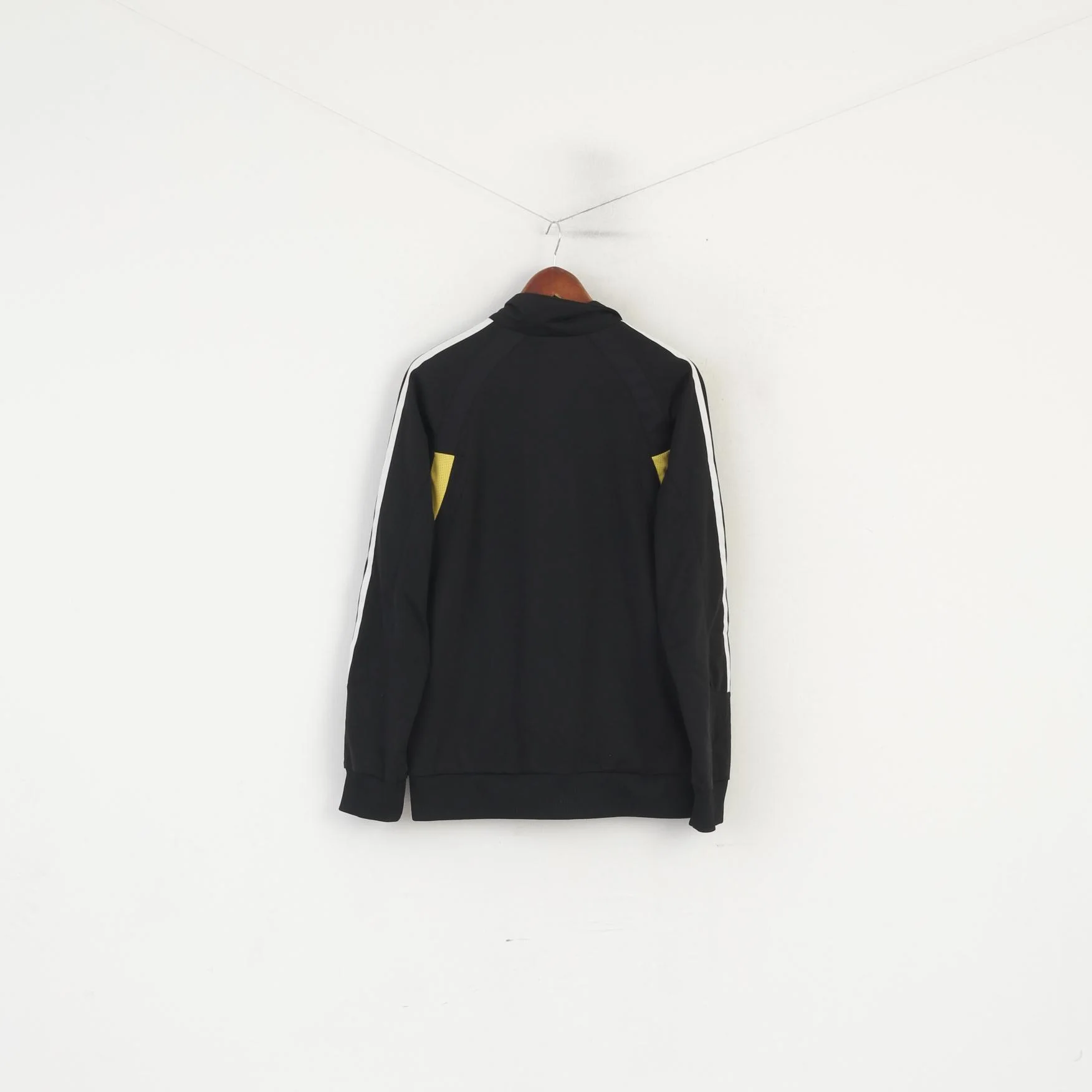 Adidas Men 42/44 M Sweatshirt Black Shiny Vintage Full Zipper Sportswear Track Top - Image 7