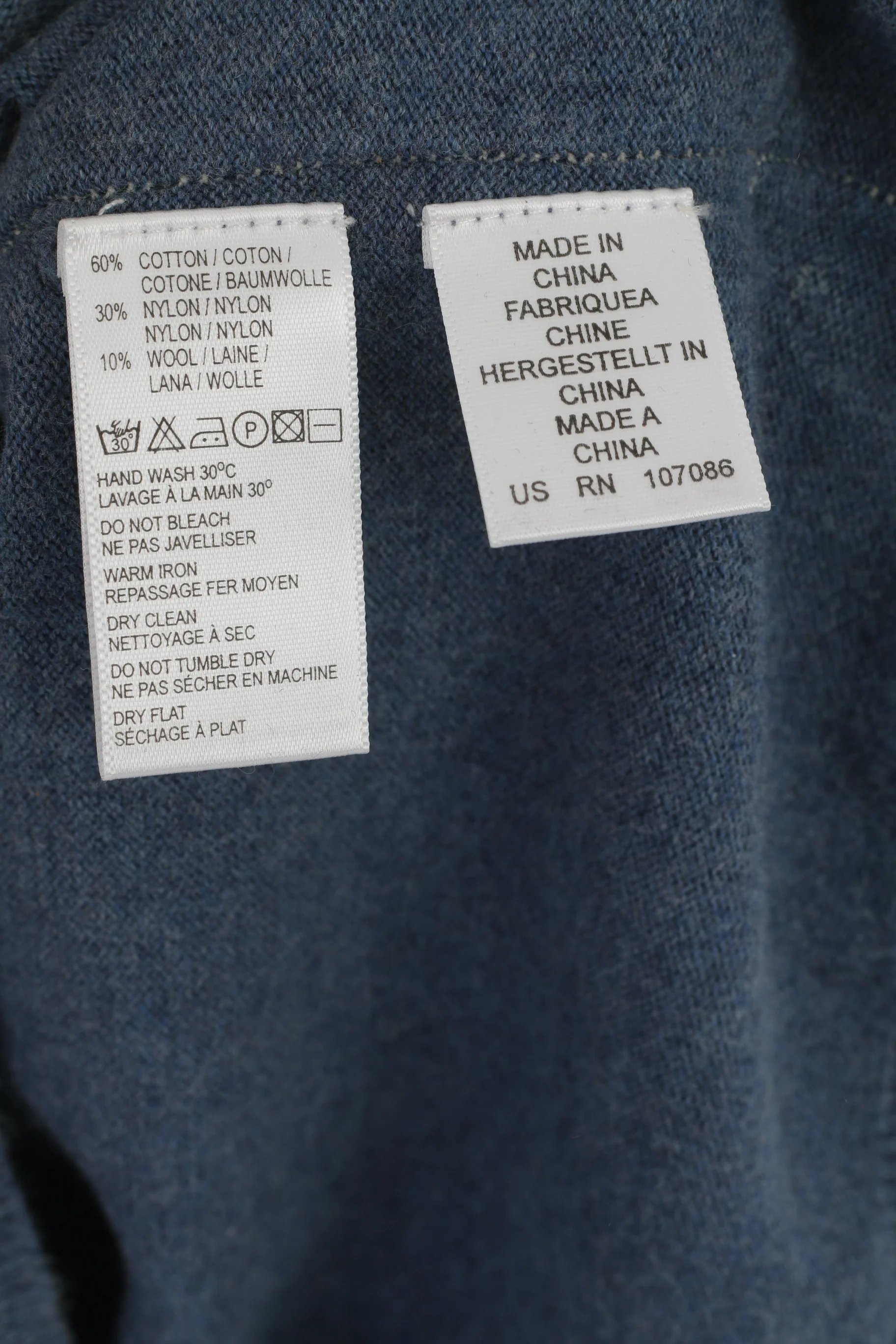 Paul Smith Jeans Men L (M) Jumper Blue Cotton Classic Crew Neck Plain Sweater - Image 5
