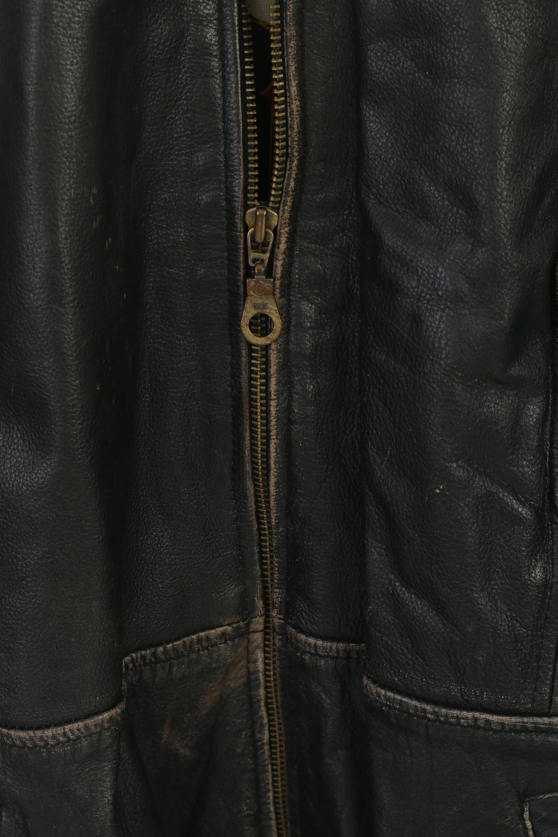 Red Baron Men 40 M Jacket Brown Leather Vintage Pilot Belted Full Zip Aviator Top - Image 4
