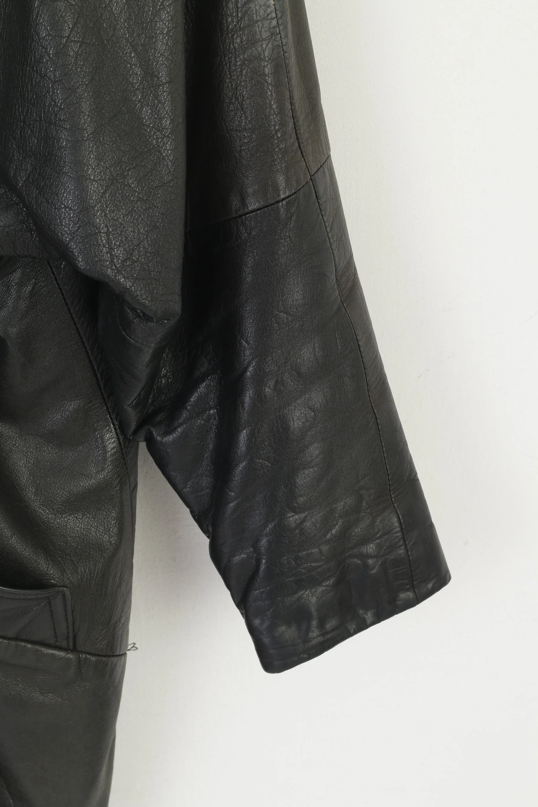 Frey Eve Women 40 M Jacket Black Leather Vintage Shoulder Pads Bomber Soft Retro Top - Image 3