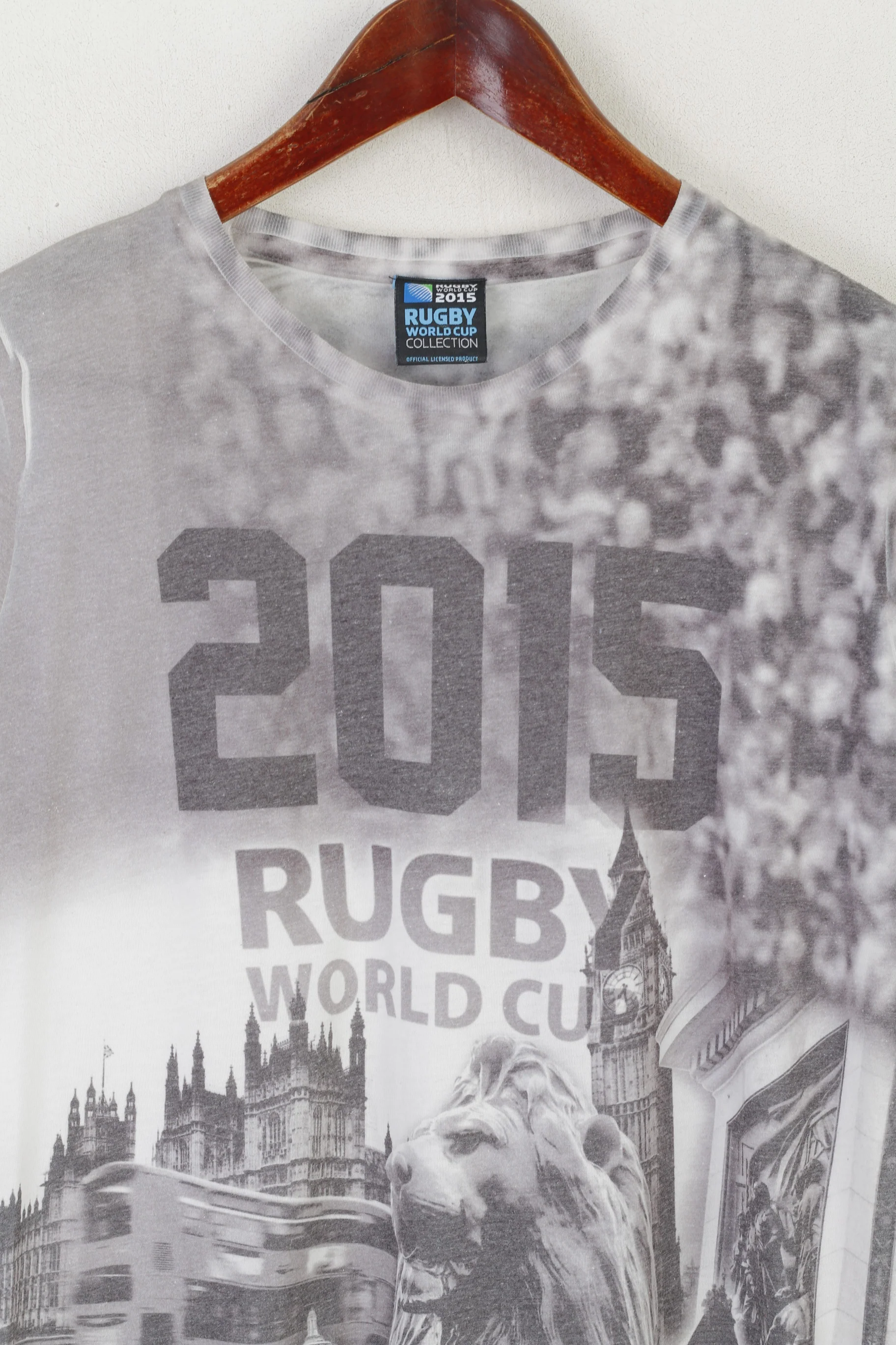 Rugby World Cup 2015 Men S Shirt Grey Graphic London IRB Licensed Sport Top - Image 2