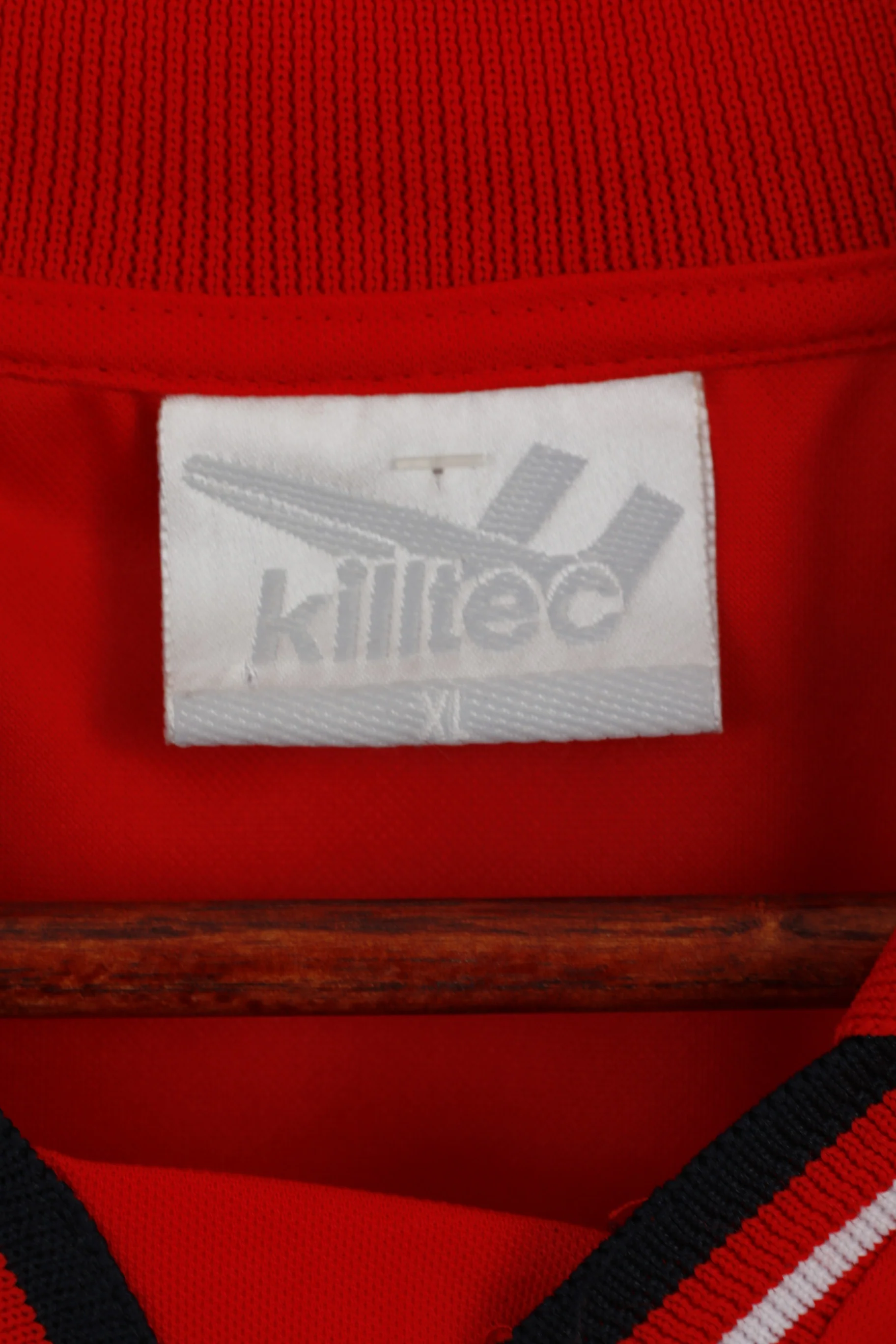 Killtec Men XL Polo Shirt Red Shiny Vintage Short Sleeve Active Sport Jersey Top - Image 4