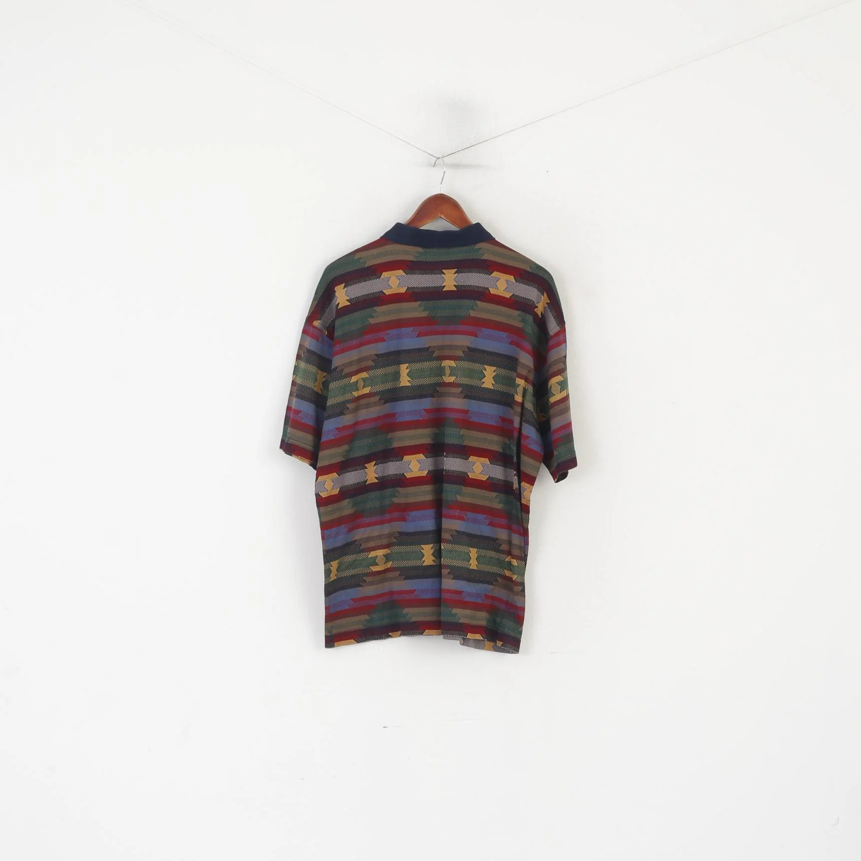 Blue Drake Dept Men XXL Polo Shirt Multicoloured Cotton Made in Italy Vintage Top - Image 6