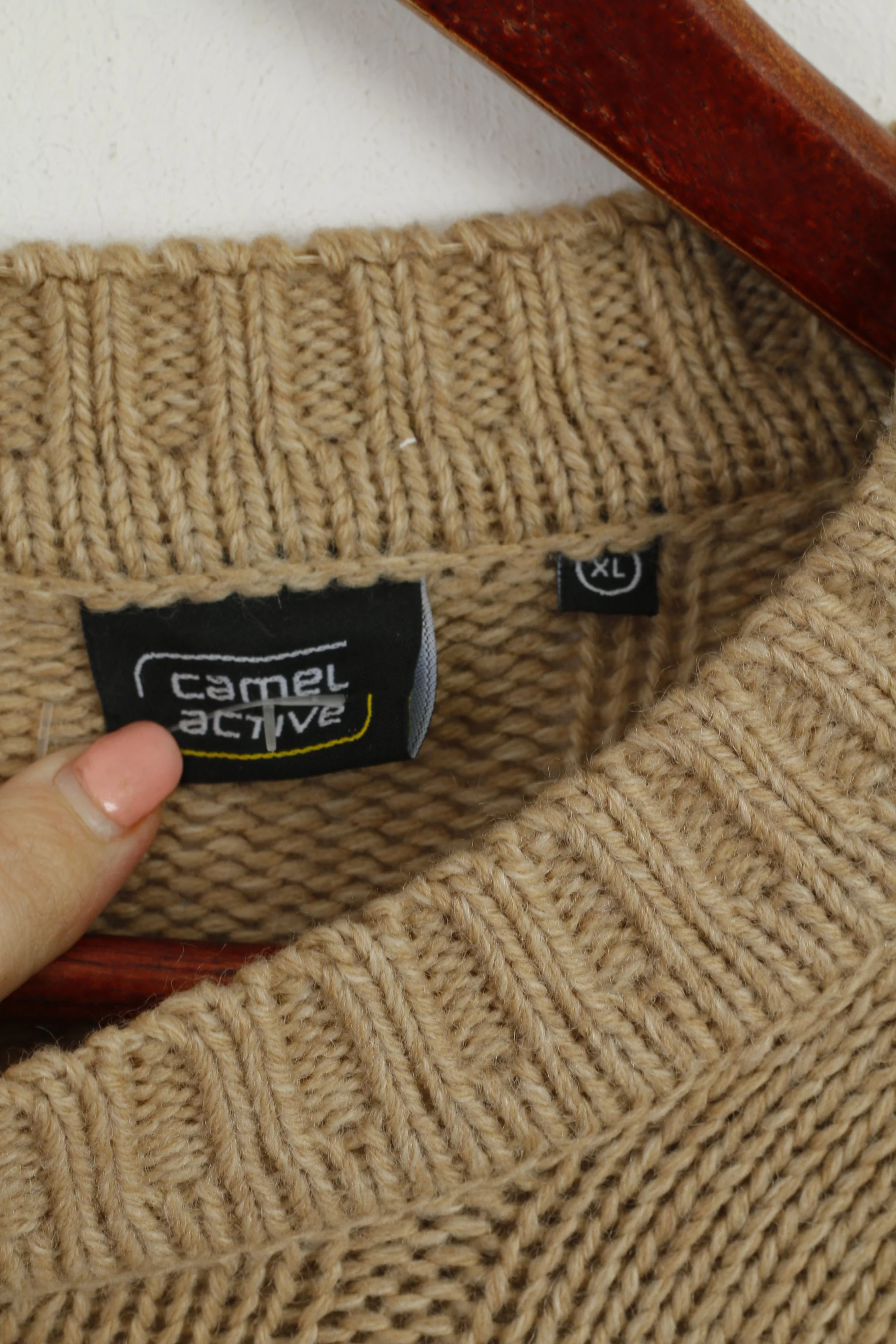 Camel Active Men XL Jumper Brown Wool Acrylic Blend Knit Classic Pullover Sweater - Image 4