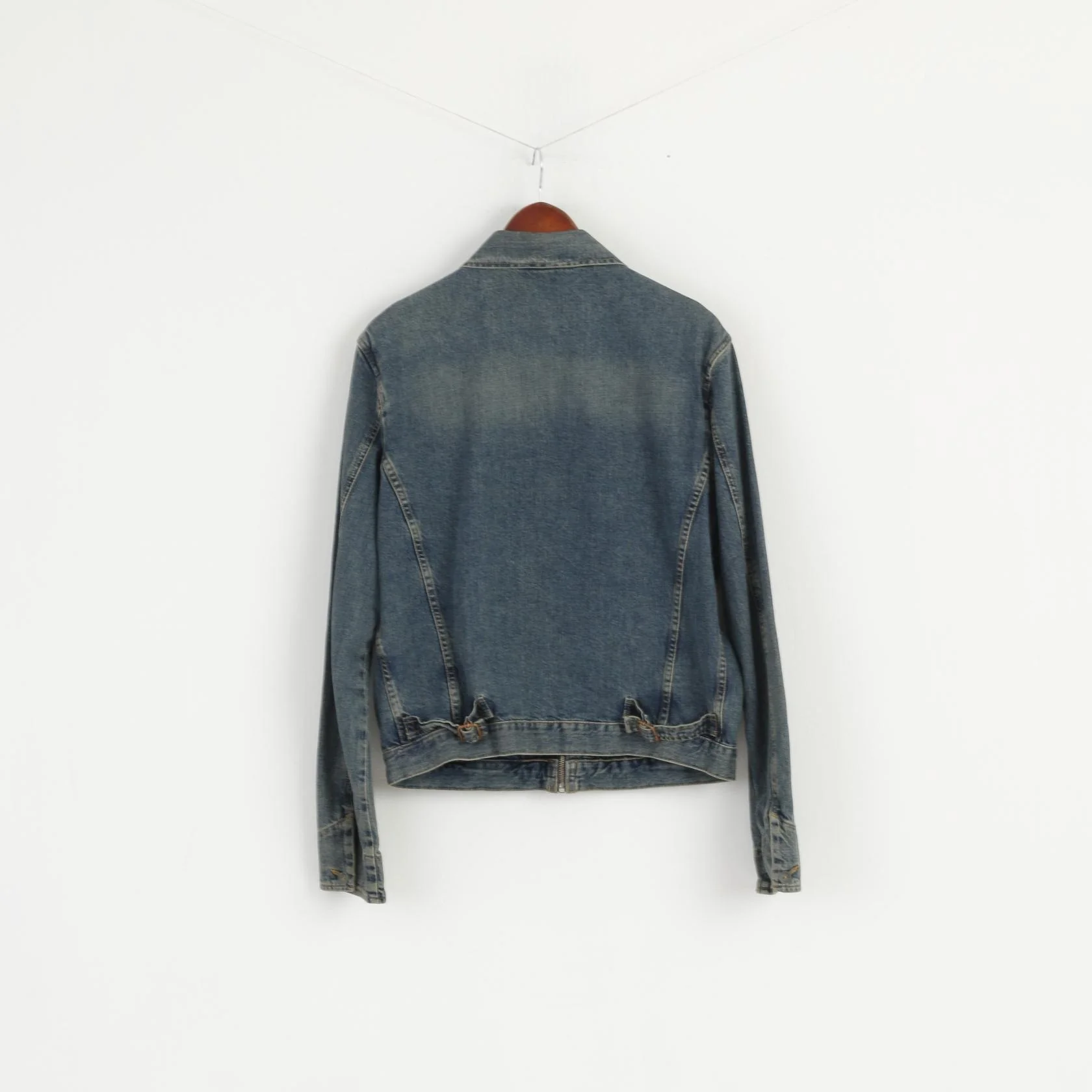 Calvin Klein Jeans Womens XL Denim Jacket Blue Cotton Full Zipper CK Detailed Unisex Top - Image 7