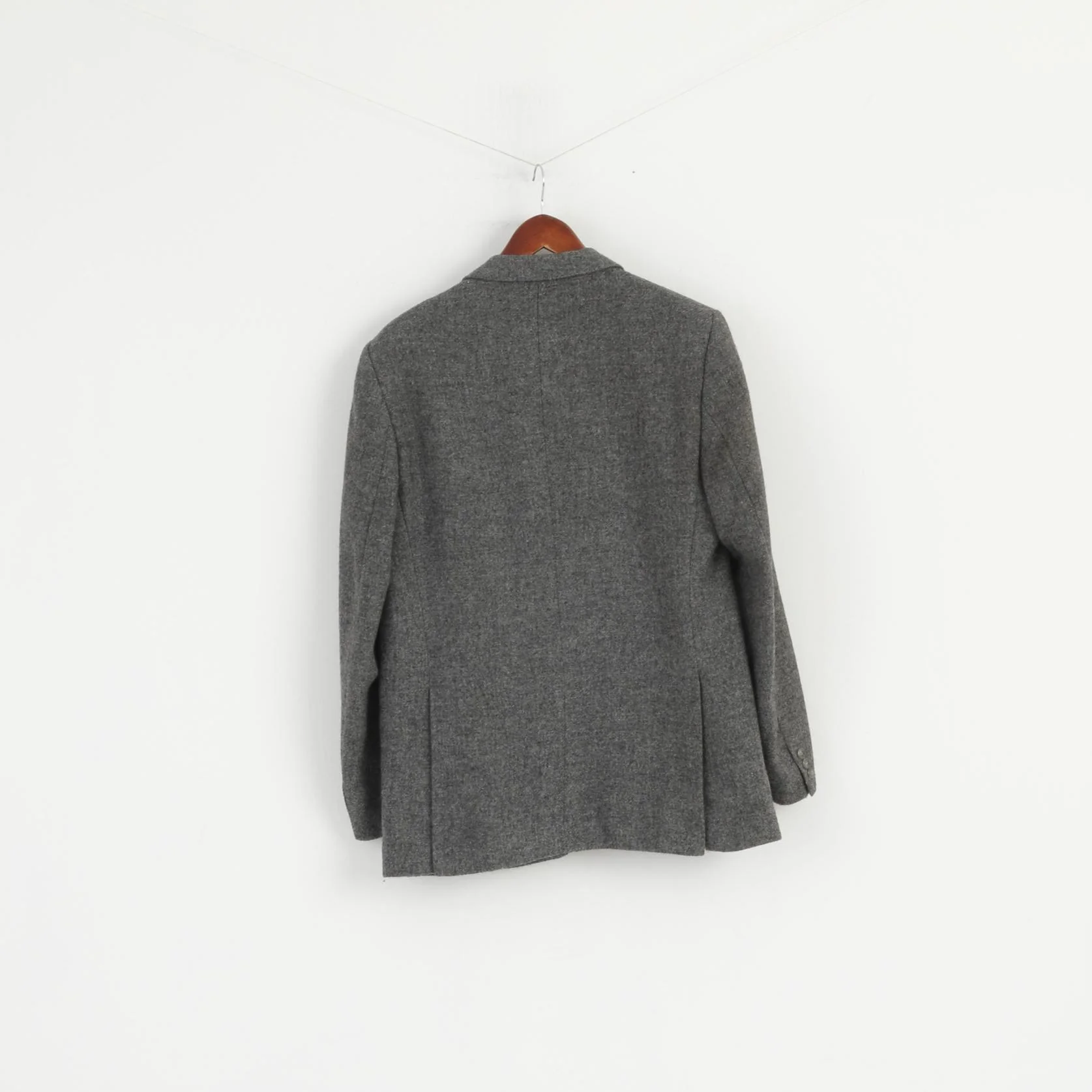BHS Men 44 Blazer Grey Pure New Wool Single Breasted Made in Yugoslavia Jacket - Image 5