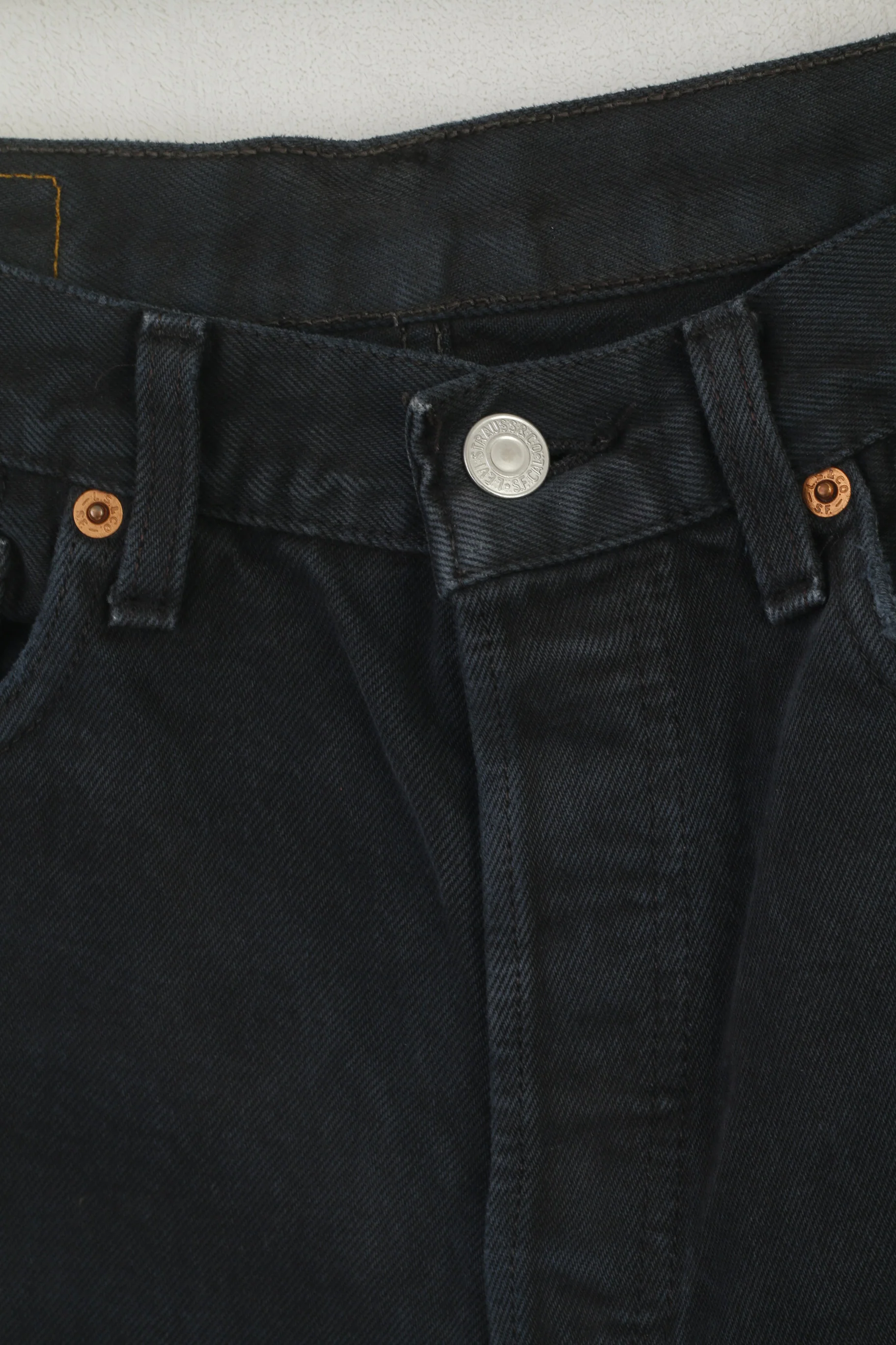 Levi's 501 Women 32 Jeans Trousers Navy Cotton Vintage Straight Denim Pants - Image 2