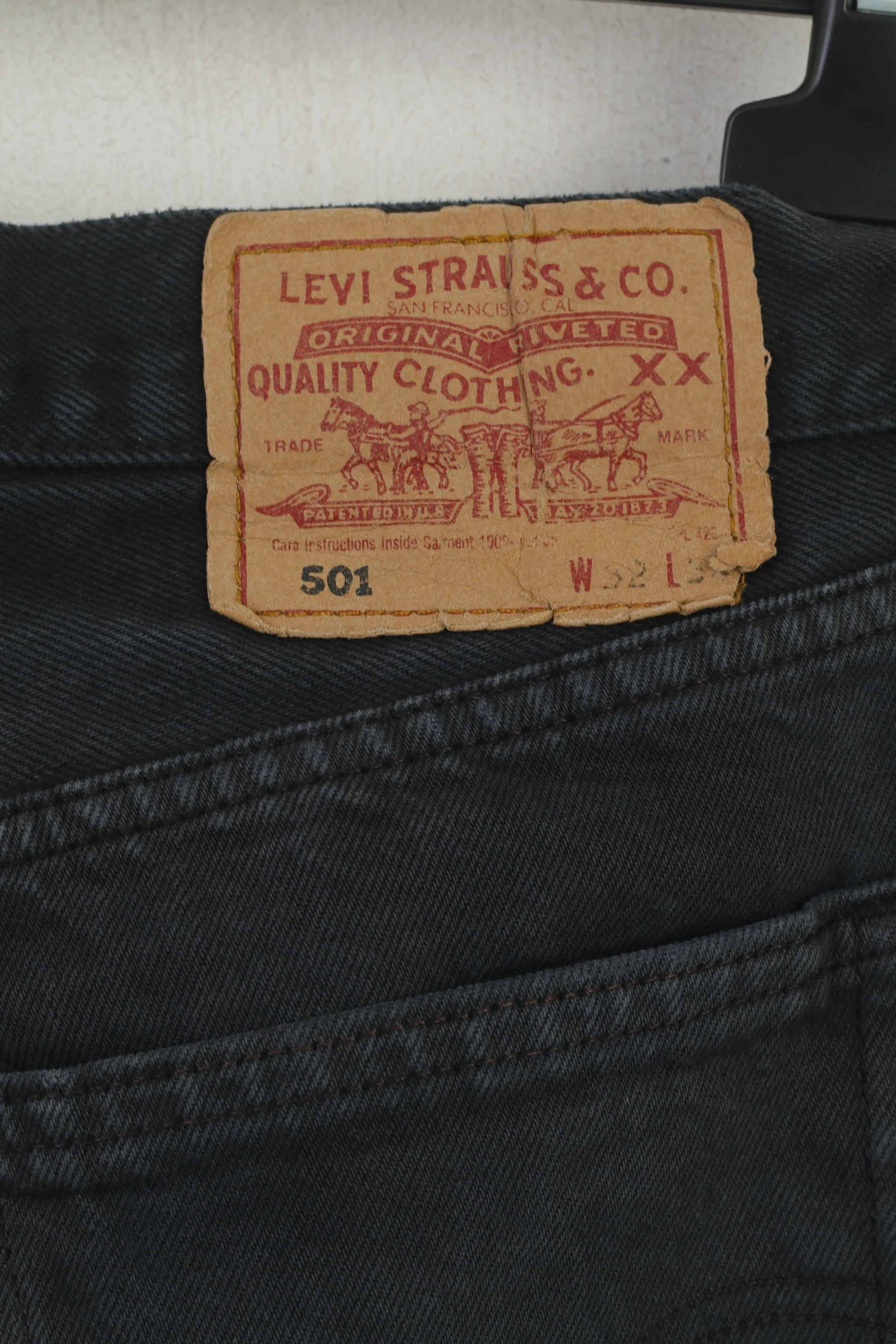 Levi's 501 Women 32 Jeans Trousers Navy Cotton Vintage Straight Denim Pants - Image 6