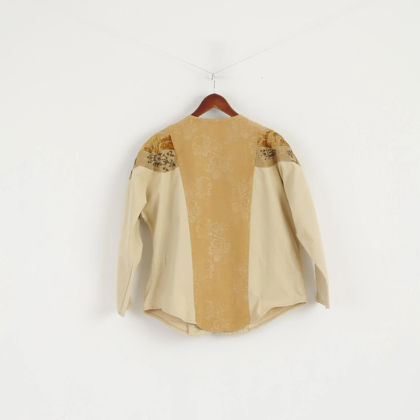 Rita Bzu Fani Women L Jacket Beige Moda Italia Vintage Bomber Buttoned Gold Top - Image 7