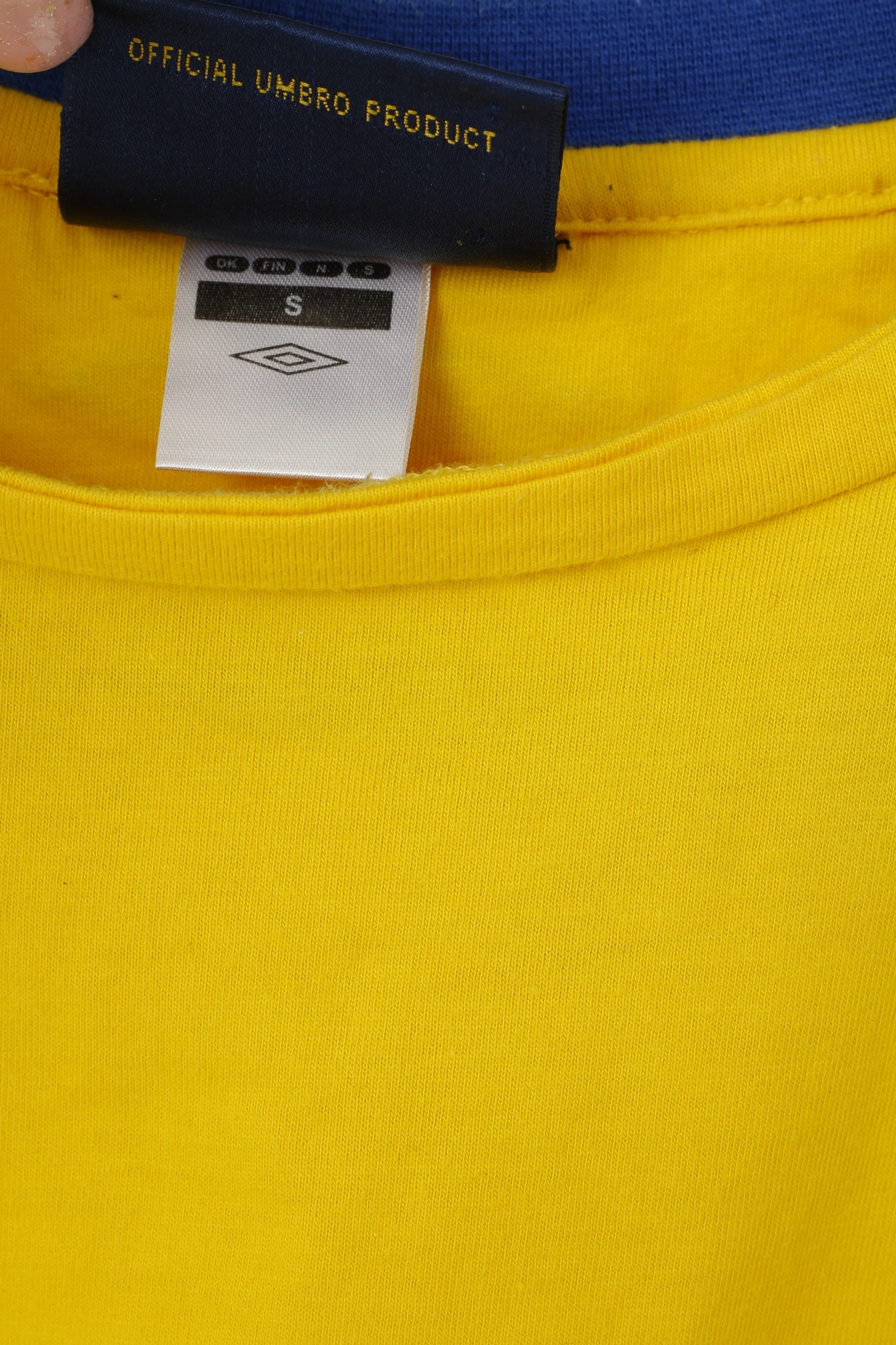 Umbro Men S Shirt Yellow Cotton Svenska Fotbollförbundet Football Club Sport Top - Image 3