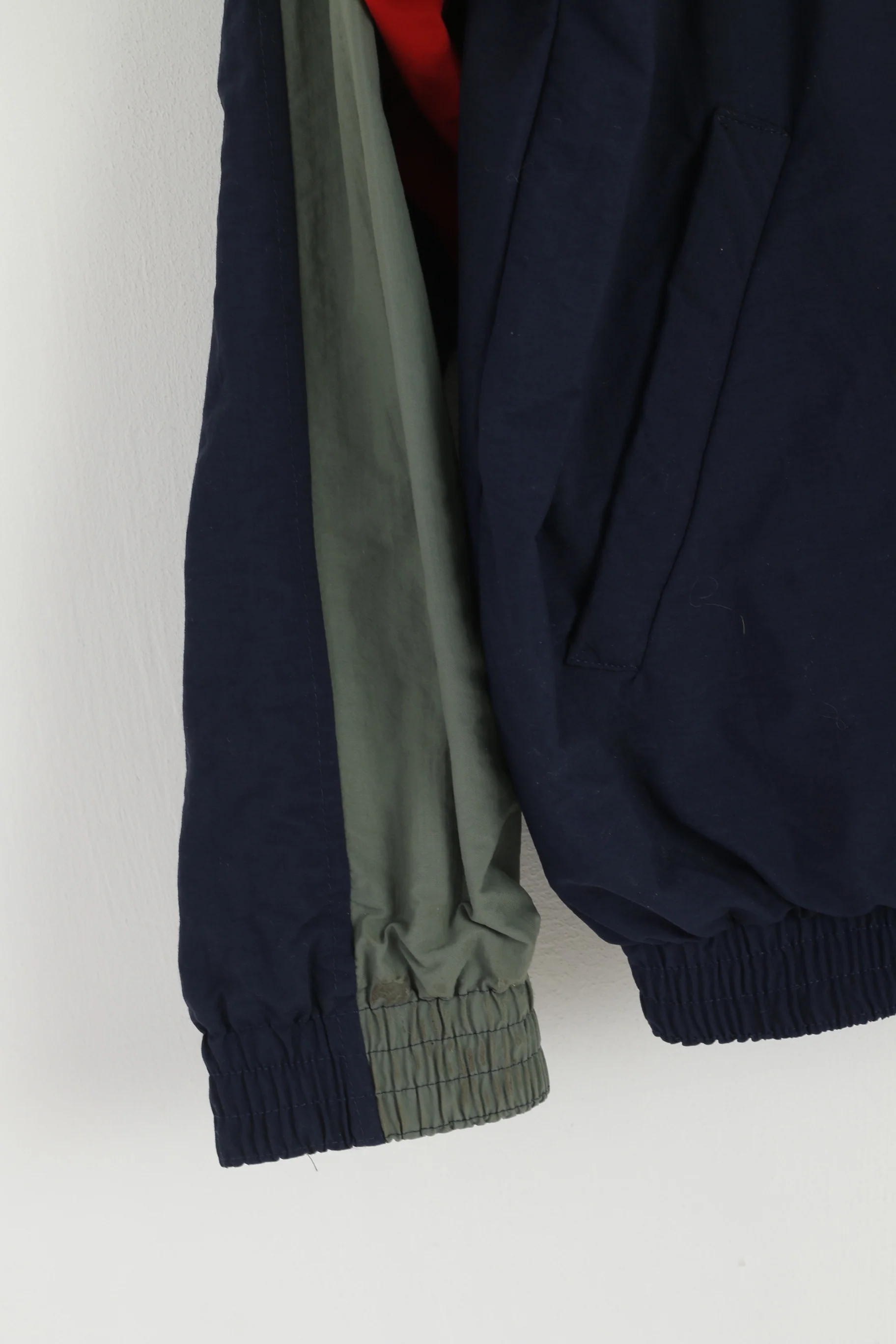 Tactel Men S Jacket Navy Green Nylon Waterproof Retro Full Zipper Sport Top - Image 3
