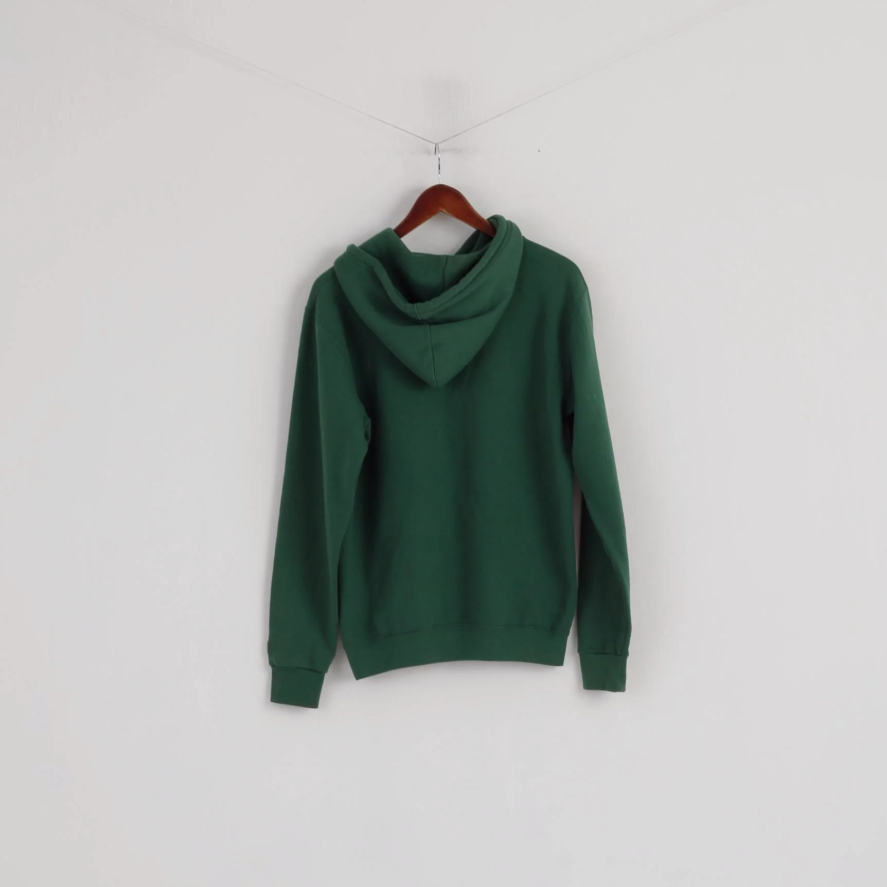 WESC Men S Sweatshirt Green Cotton Hooded Kangaroo Pocket Sport Top - Image 5