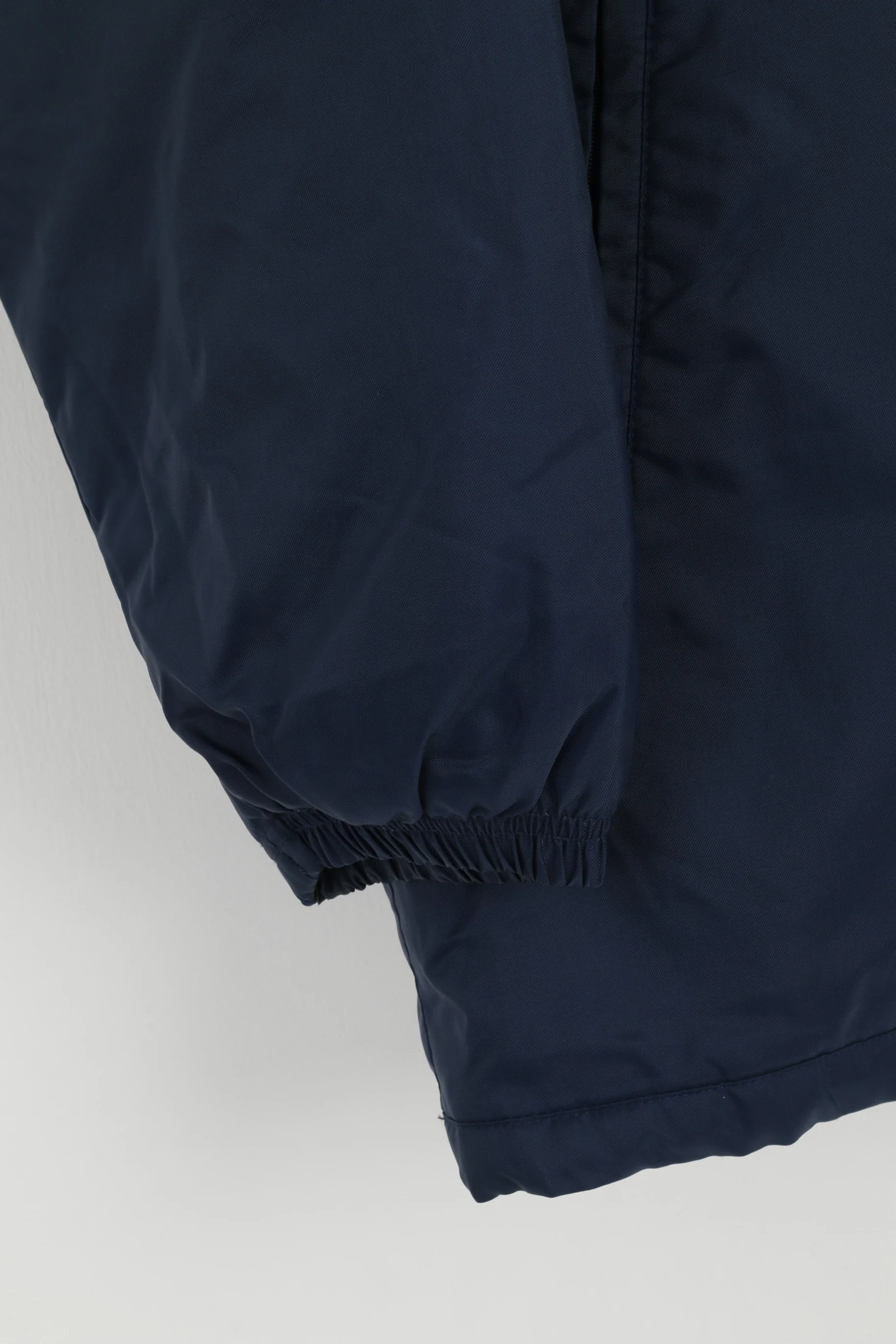 Nike Men L 183 Jacket Navy Nylon Waterproof Padded Full Zipper Retro Top - Image 3