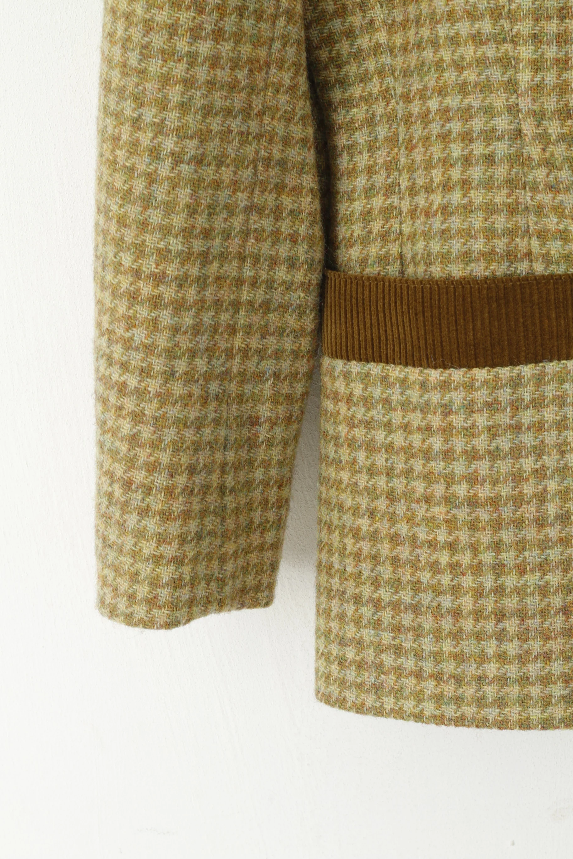 Bernadetta Alvini Women 38 Blazer Green Vintage Houndstooth Wool Mohair Jacket - Image 3