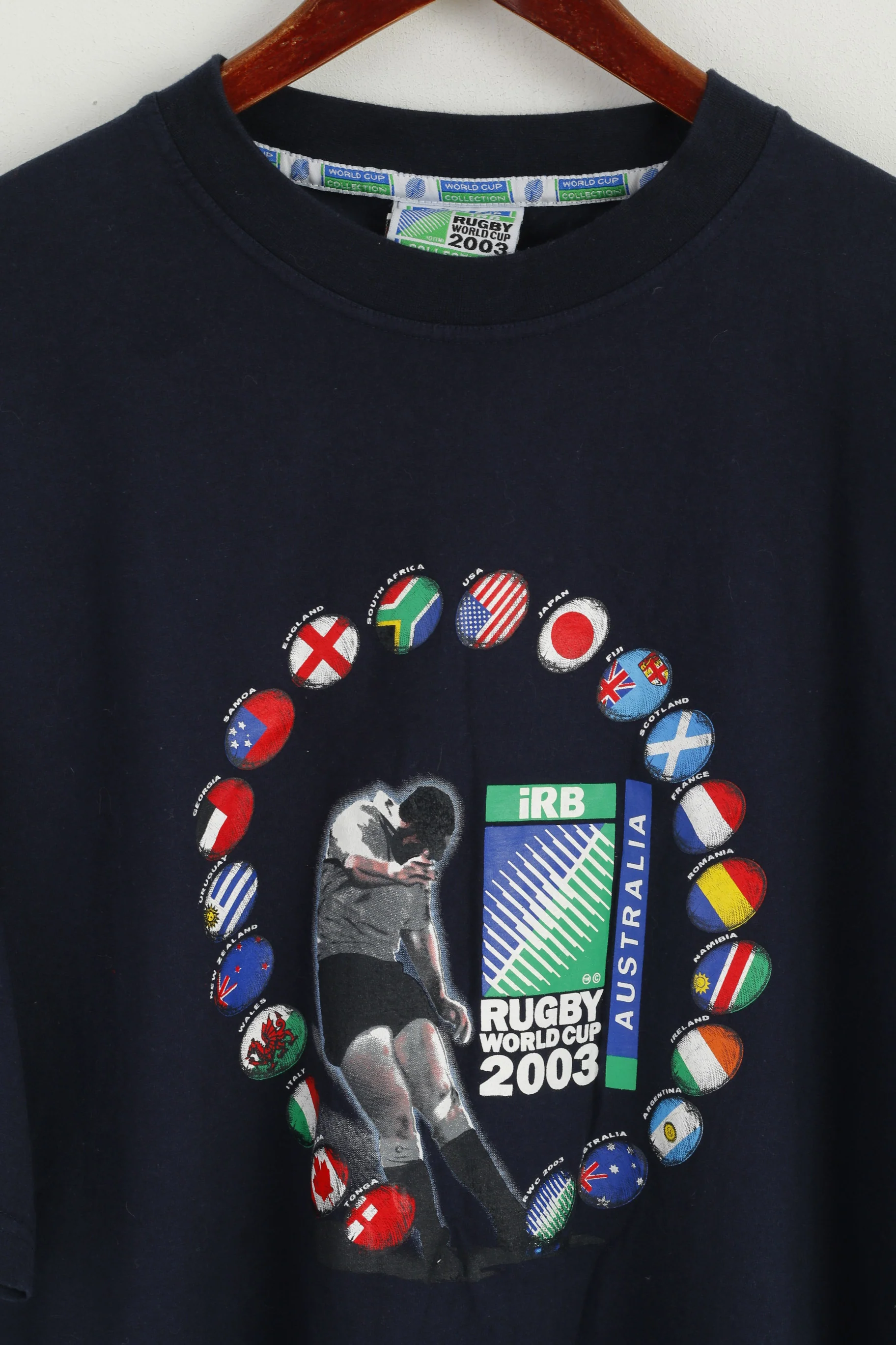 Coper Men XXL T-Shirt Navy Rugby World Cup 2003 Official IRB Australia Top - Image 2
