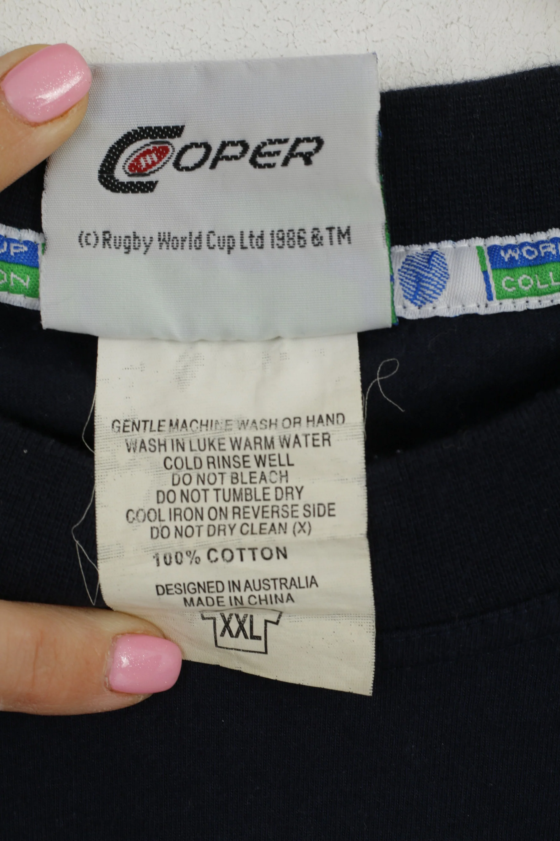 Coper Men XXL T-Shirt Navy Rugby World Cup 2003 Official IRB Australia Top - Image 5