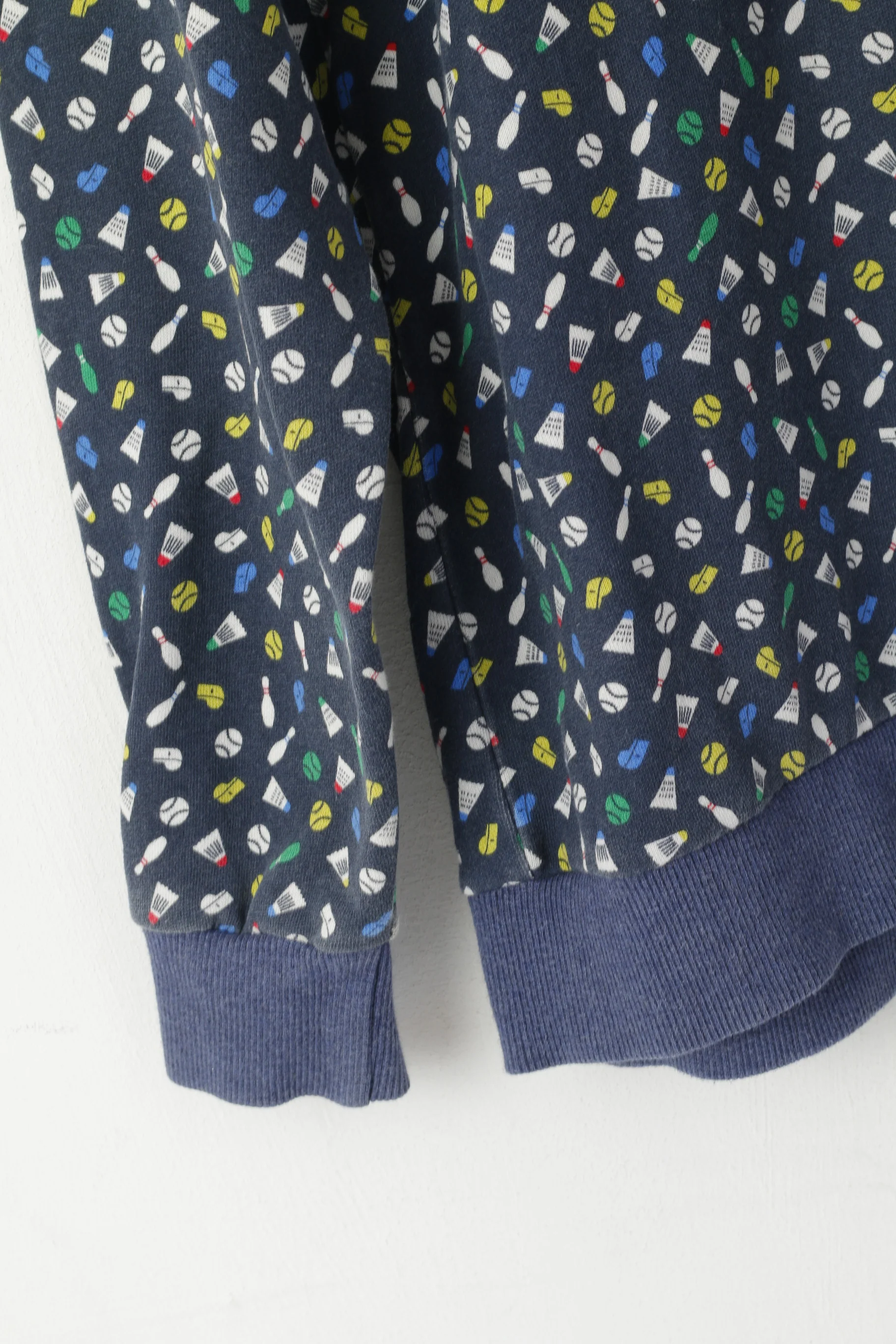 Moods Of Norway Cocktail Sports Women XL Sweatshirt Blue Tennis Print Cotton Top - Image 3