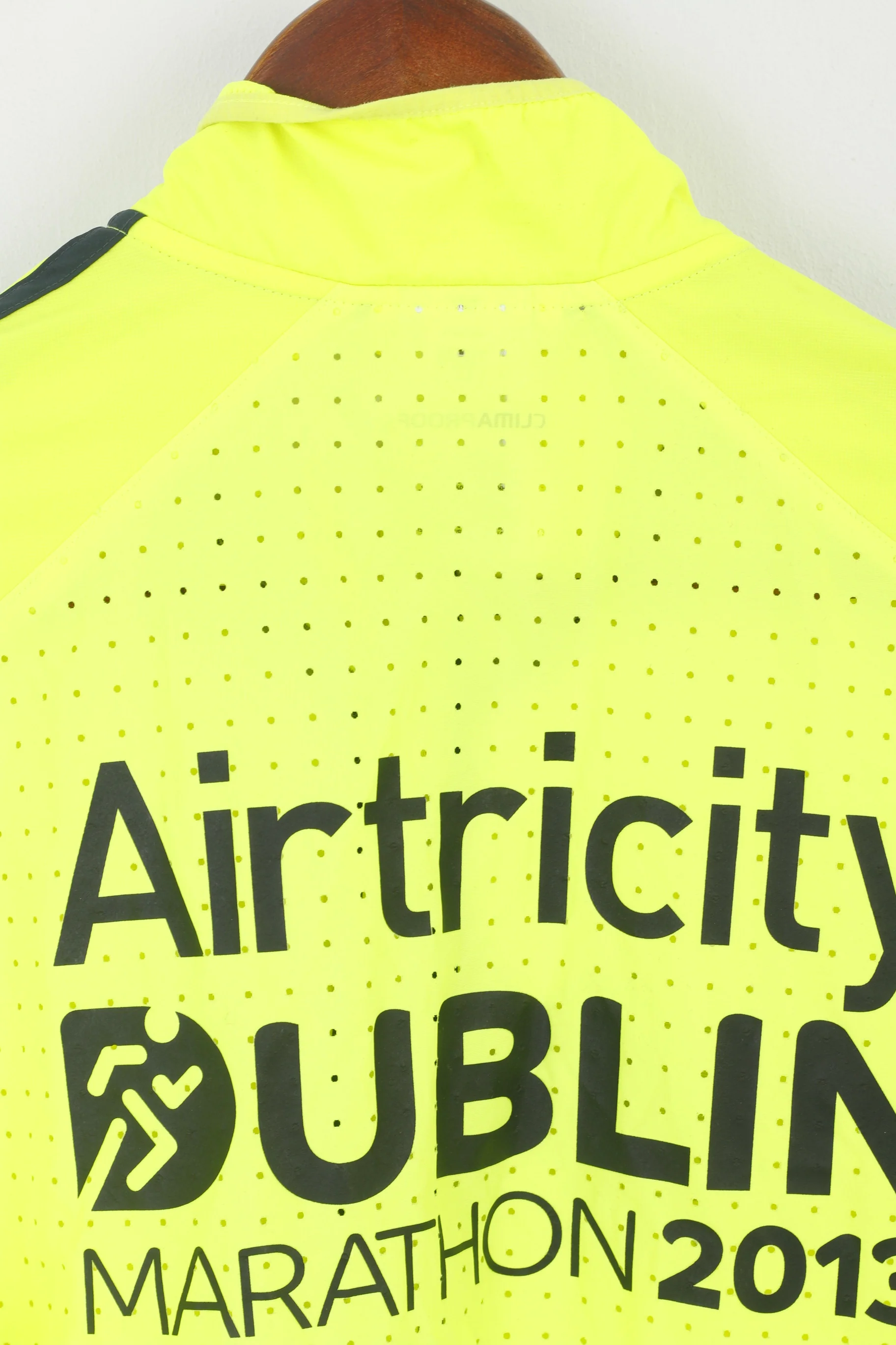 Adidas Men L Run Jacket Neon Yellow Running Dublin Marathon 2013 Climaproof Top - Image 6