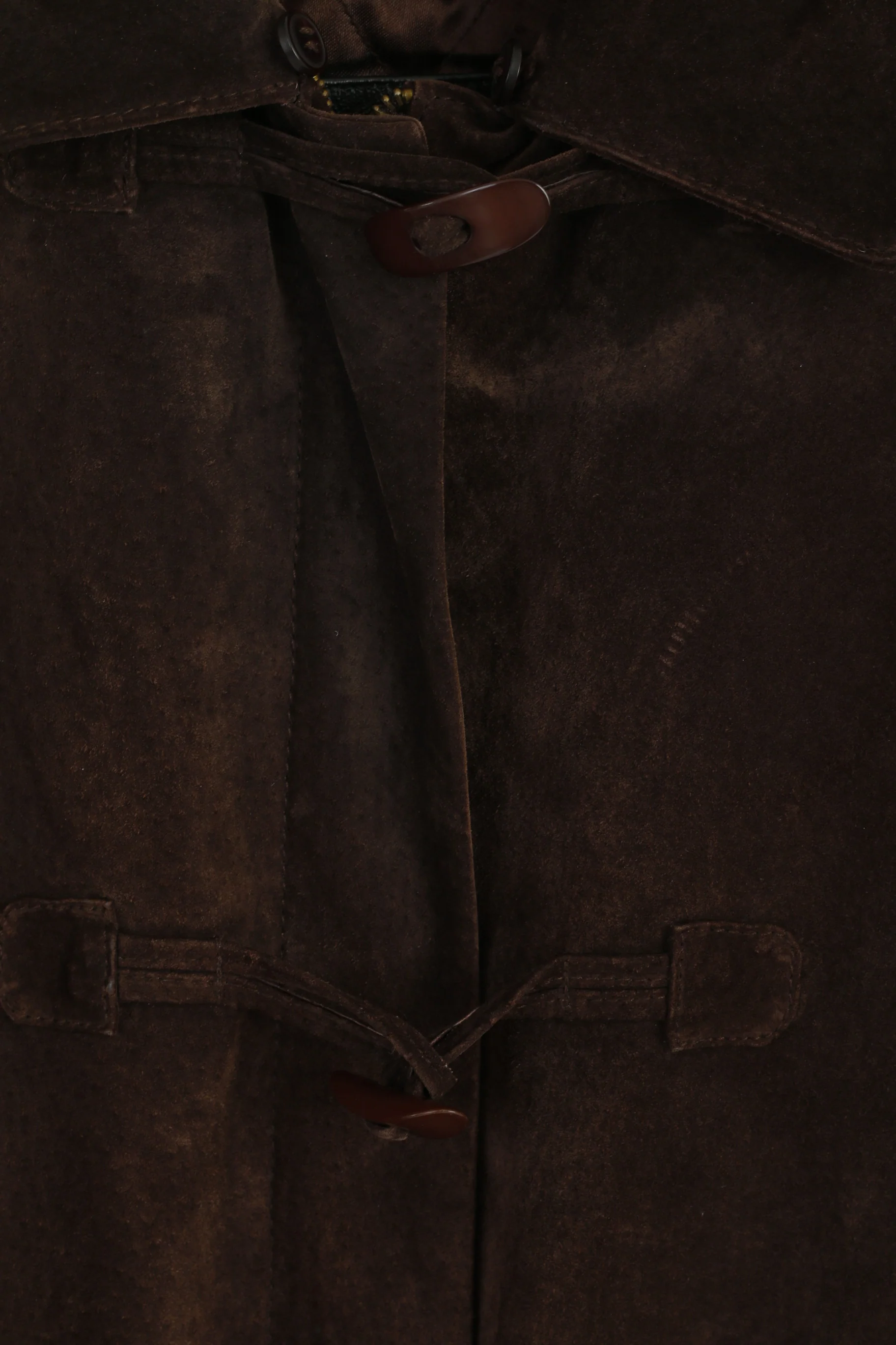 Authentic Clothing Company Women 14 40 Coat Brown Leather Suede Duffle Classic Top - Image 5
