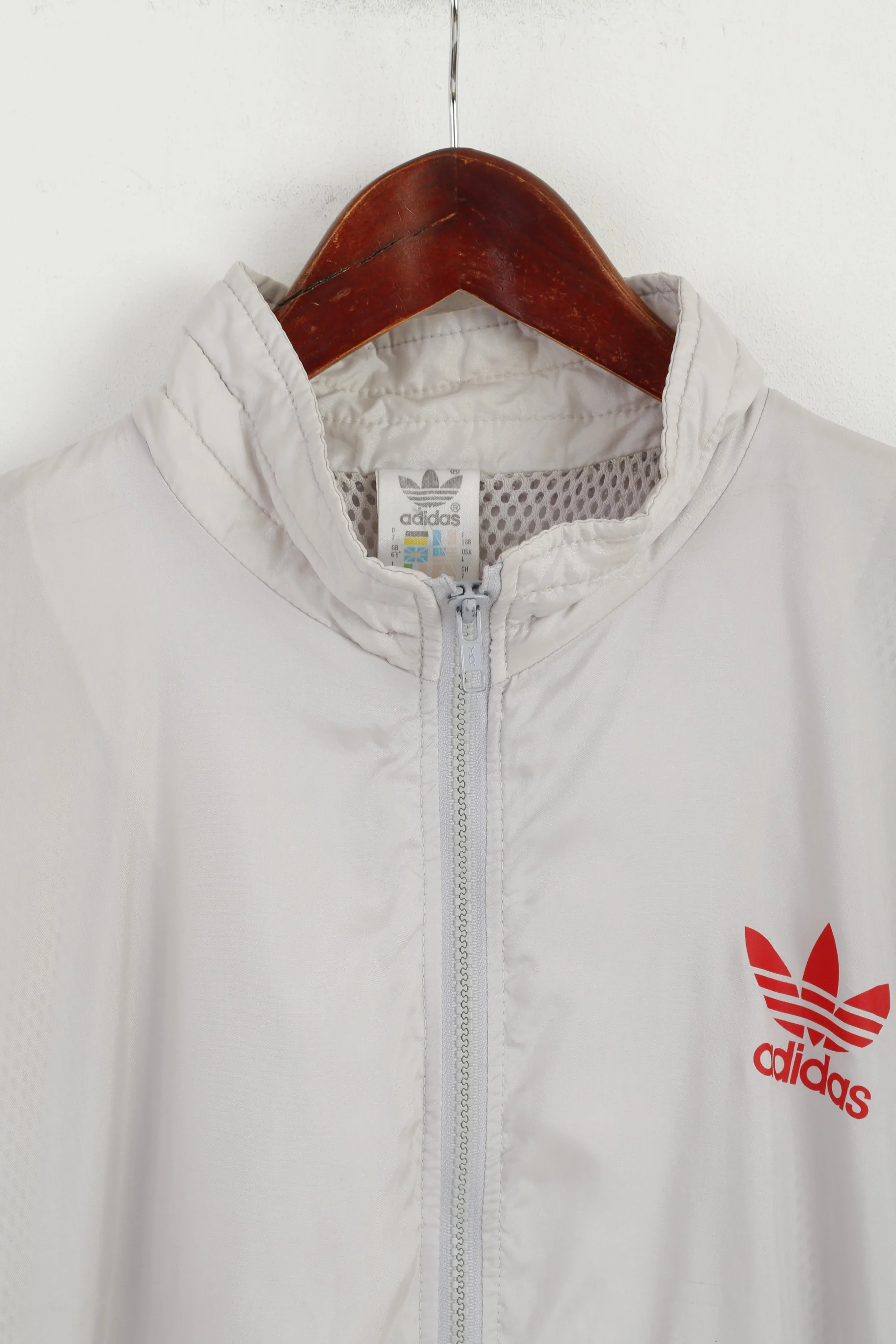 Adidas Men D7 180 M Jacket Grey Mesh Lined DJK Burghausen Bomber Top - Image 2