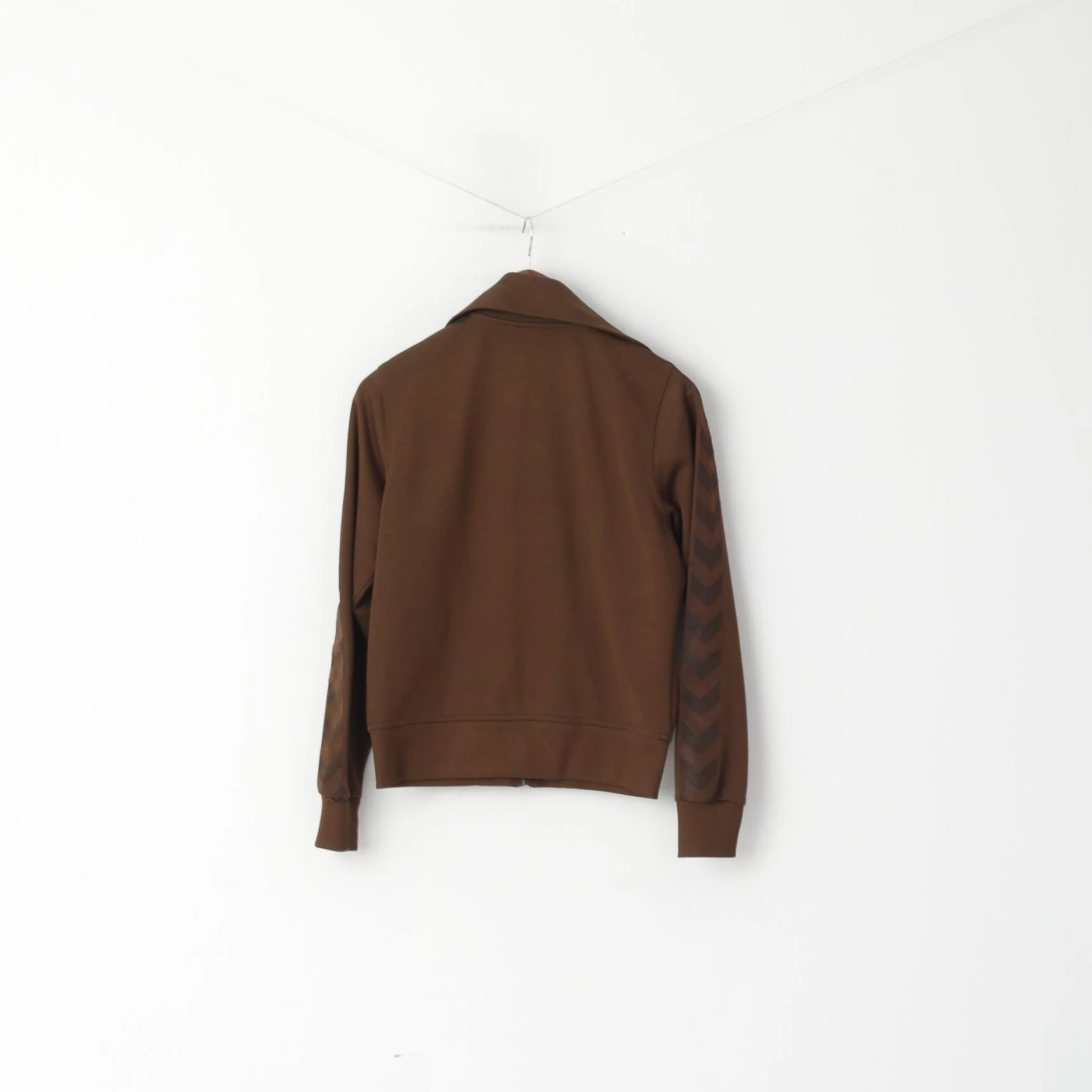 Hummel Women L (M) Sweatshirt Brown Shiny Zip Up Sport Tracksuit Top - Image 7