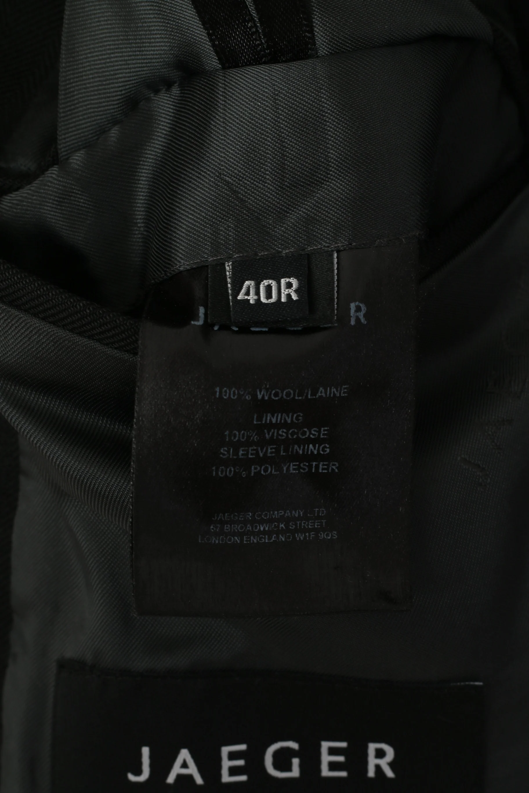 Jaeger by Joseph H. Clissold Men 40 Blazer Black Wool Mayfair Single Breasted Jacket - Image 5