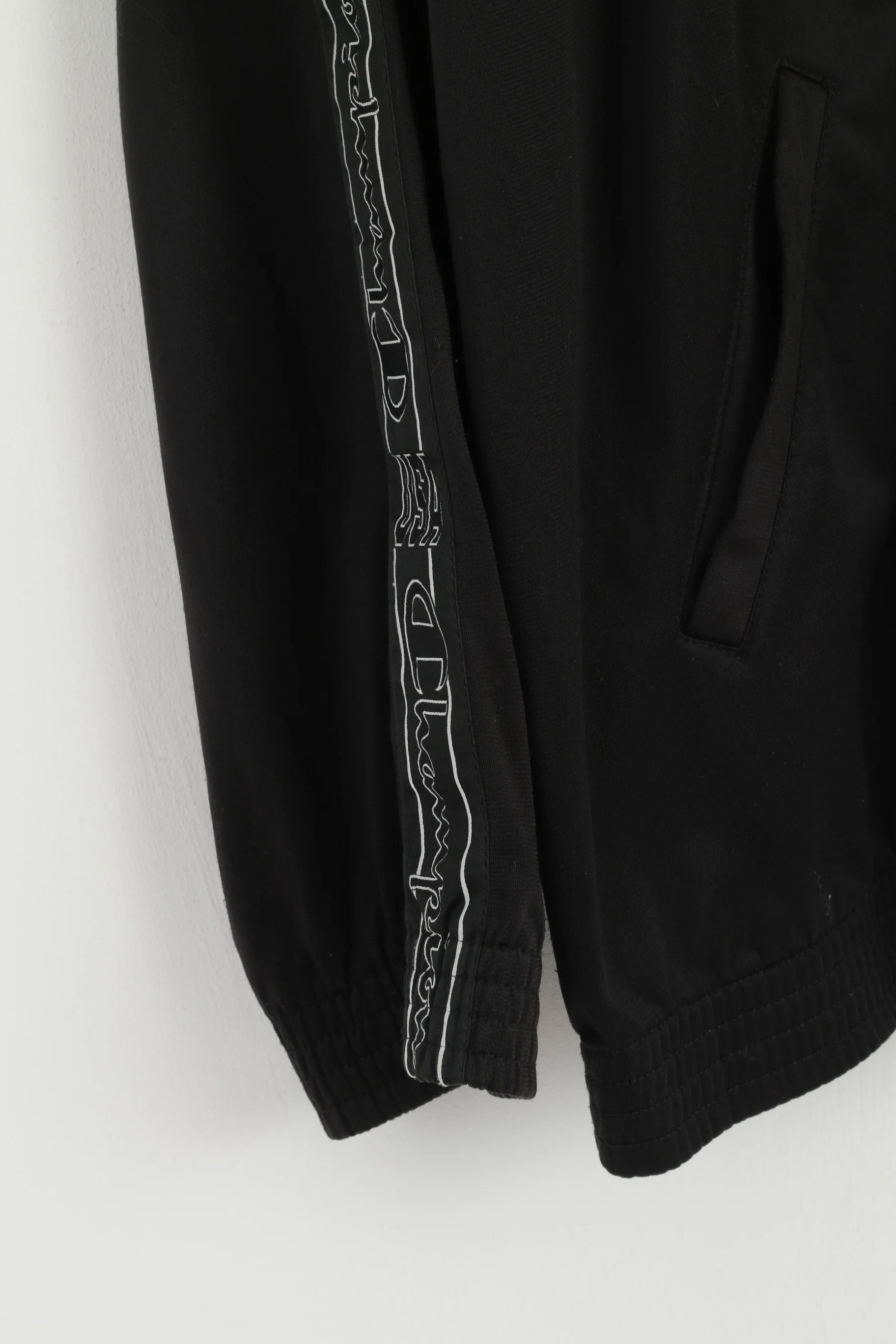 Champion Men XL Sweatshirt Black Shiny Retro Full Zipper Nepomniashy Top - Image 3